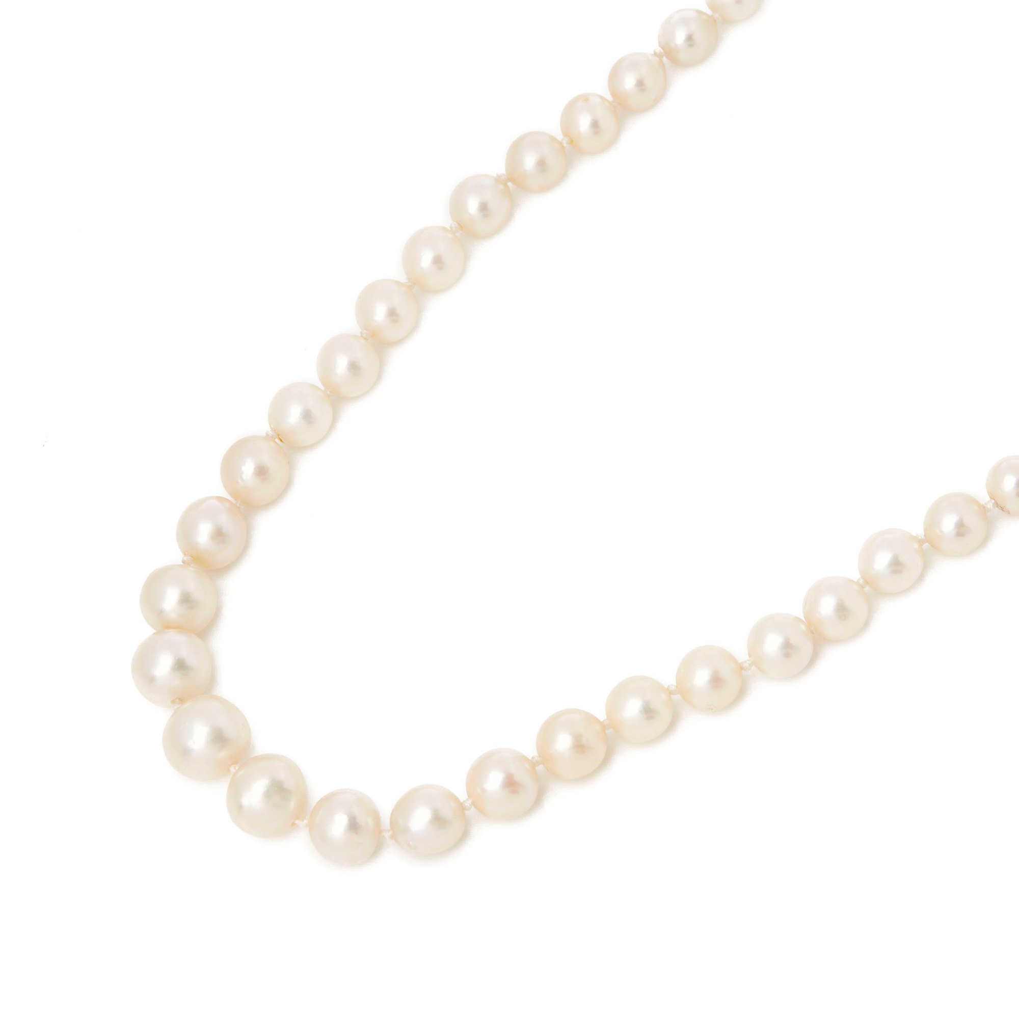 Boucheron 18k White Gold Vintage Pearl & Diamond Necklace