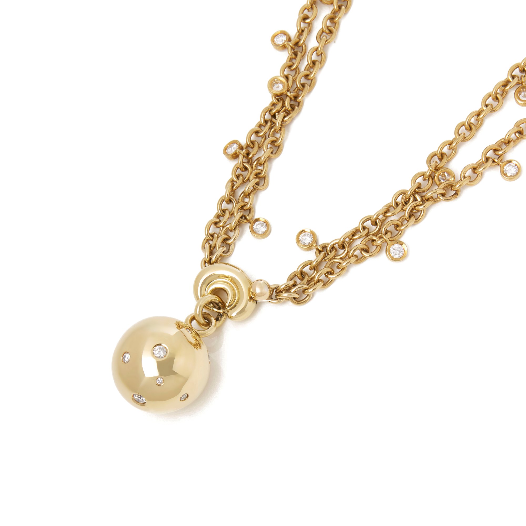 De Grisogono 18k Yellow Gold Diamond Boule Pendant Necklace