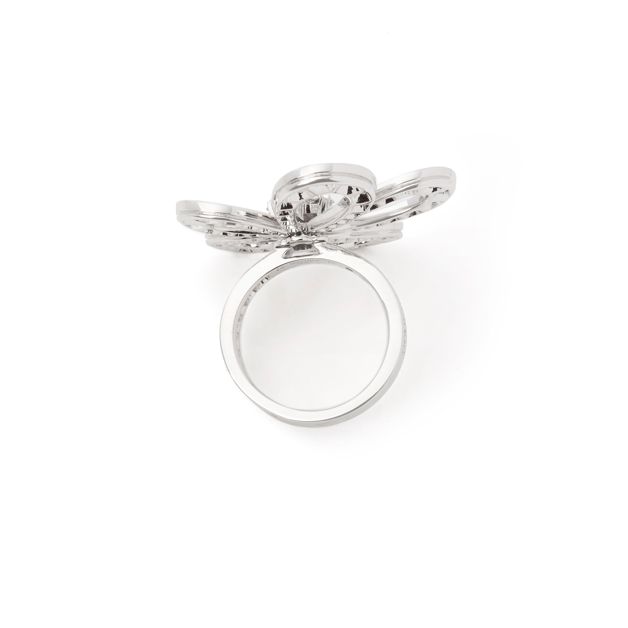 Van Cleef & Arpels 18k White Gold Diamond Flowerlace Ring
