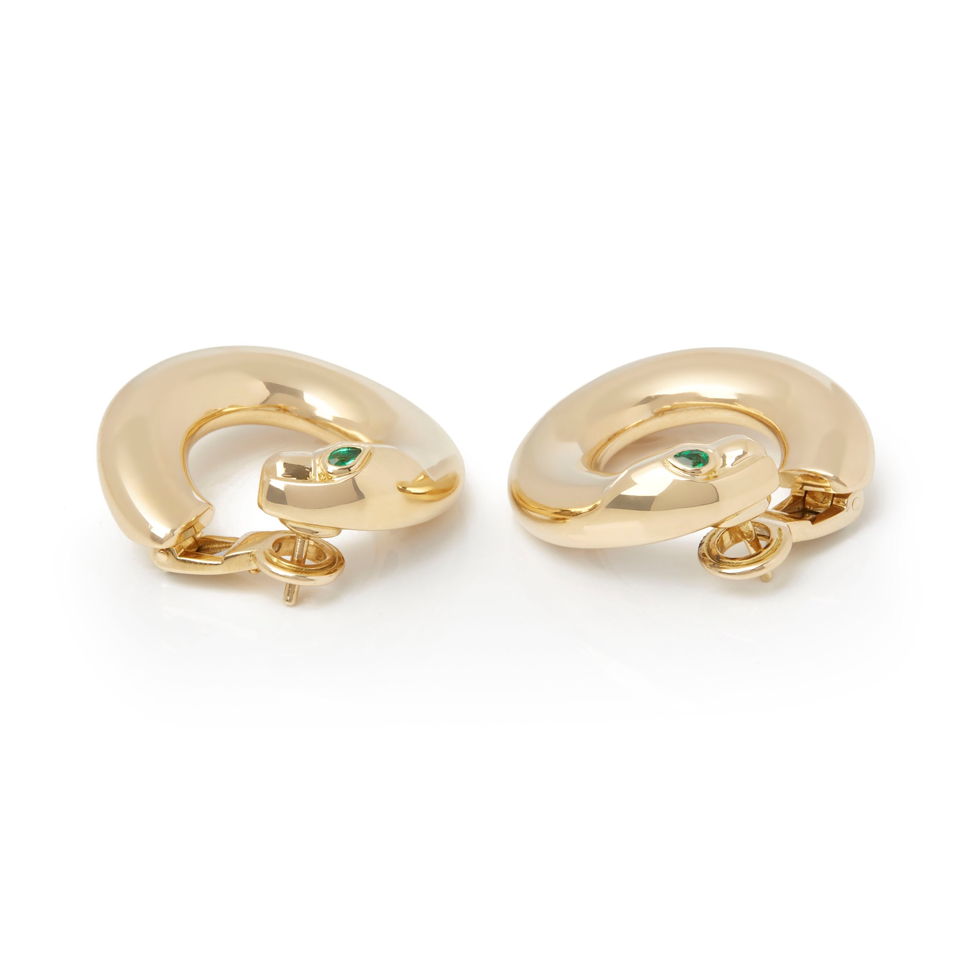 Cartier 18k Yellow Gold Emerald Panthère Earrings