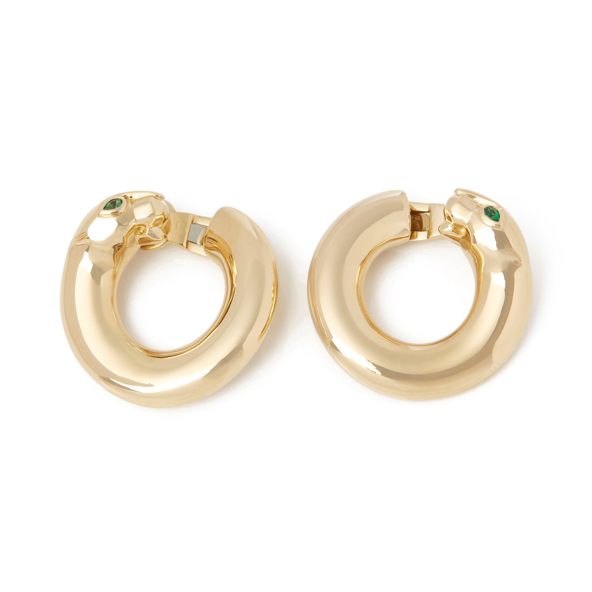 Cartier 18k Yellow Gold Emerald Panthère Earrings