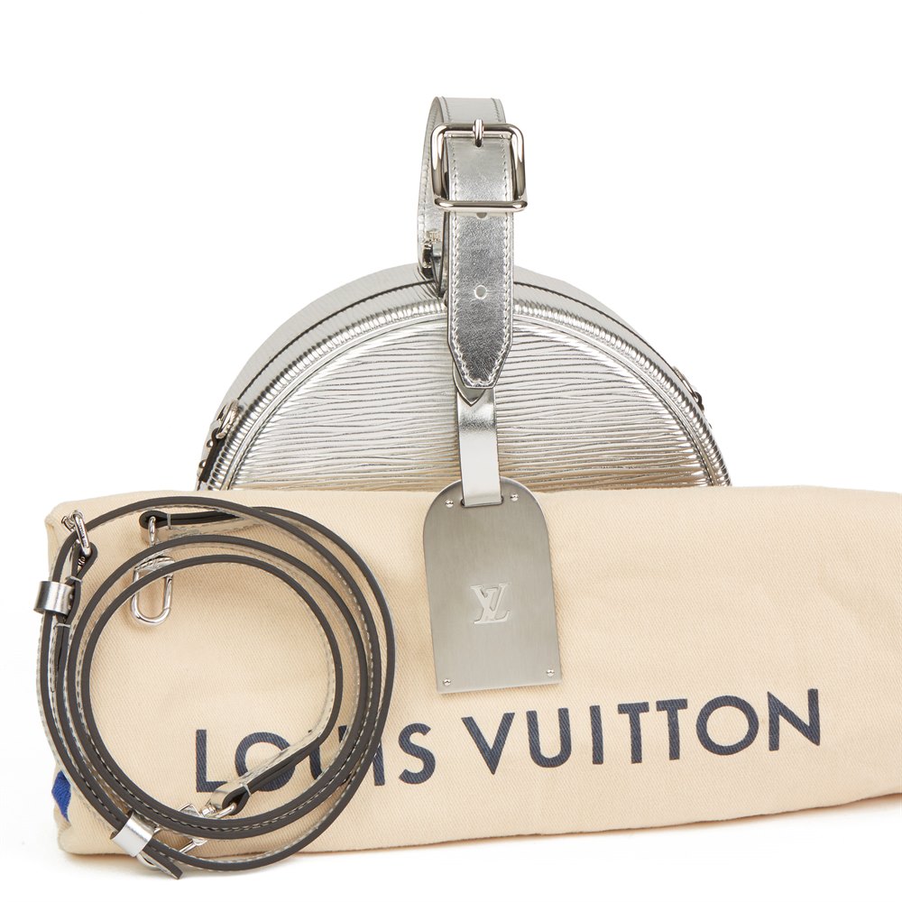 Louis Vuitton Silver Metallic Epi Leather Petite Boite Chapeau