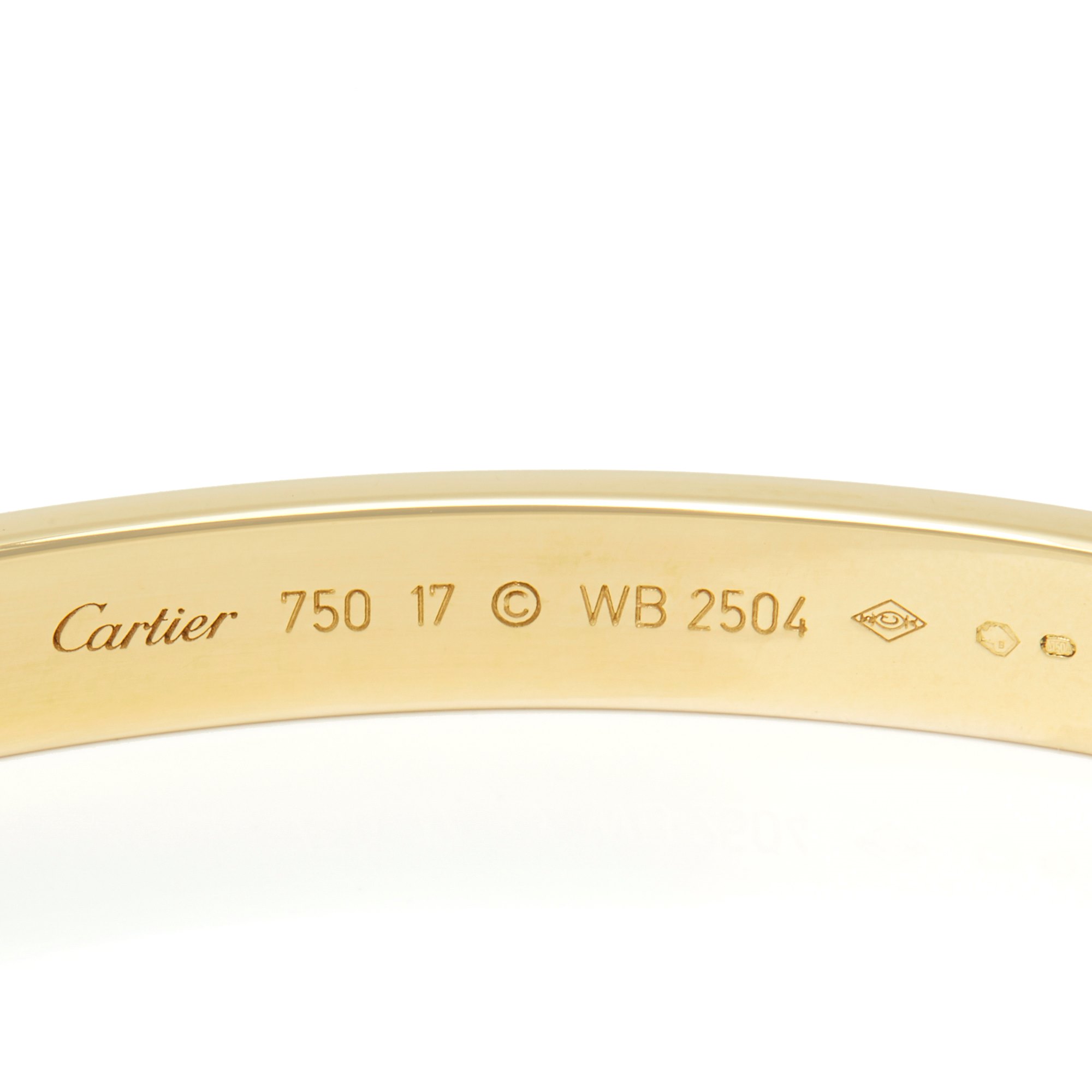 Cartier 18k Yellow Gold Love Bangle Size 17