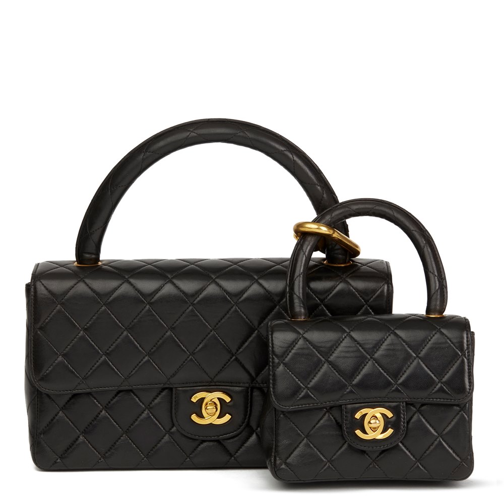 Chanel Medium Classic Kelly Flap Bag Mini Charm Set 1994 HB2895 | Second  Hand Handbags