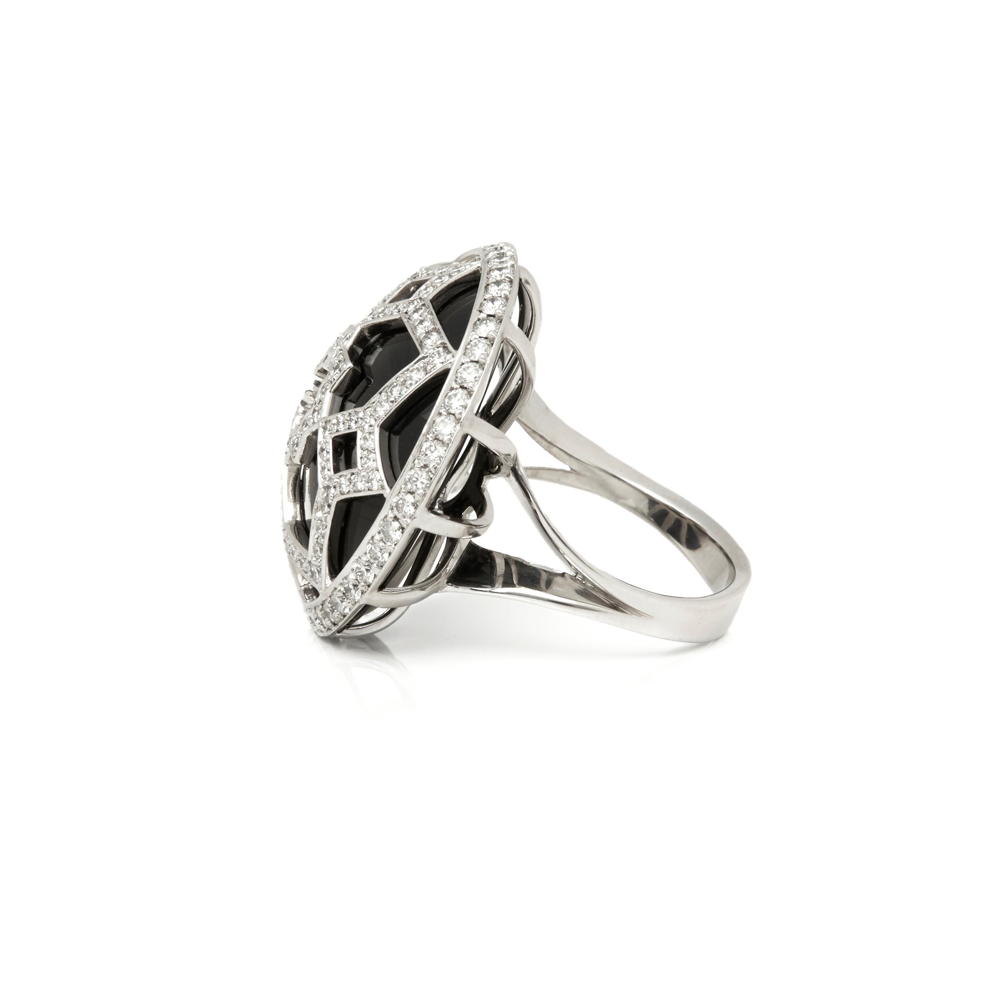 Tiffany & Co. 18k White Gold Onyx & Diamond Paloma Picasso Zellige Ring