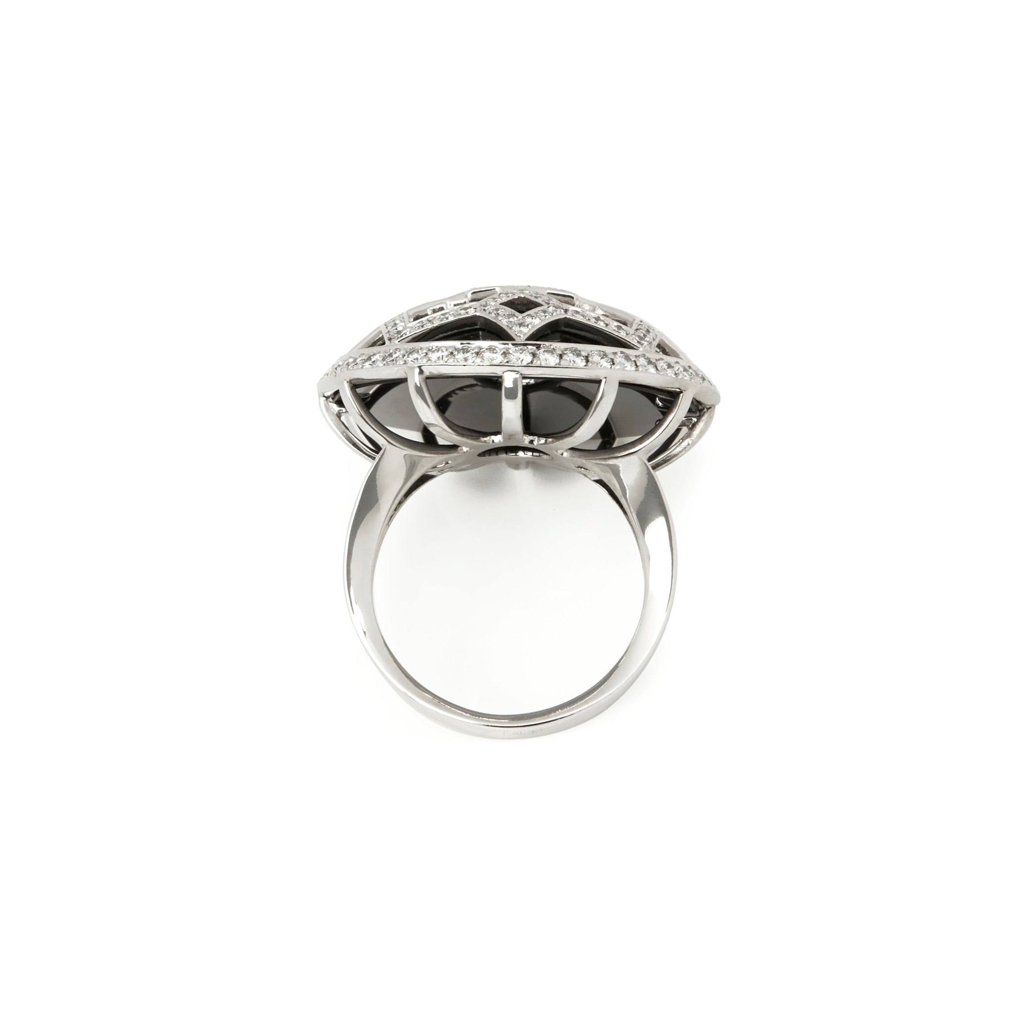 Tiffany & Co. 18k White Gold Onyx & Diamond Paloma Picasso Zellige Ring