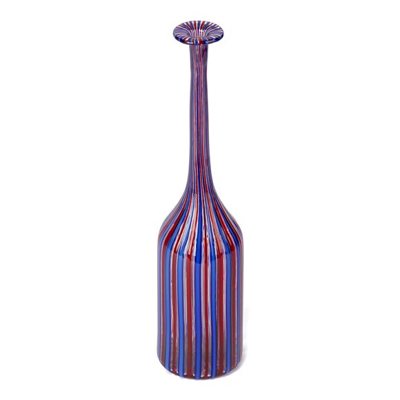 FRATELLI TOSO MURANO A CANNE ART GLASS BOTTLE VASE c.1950