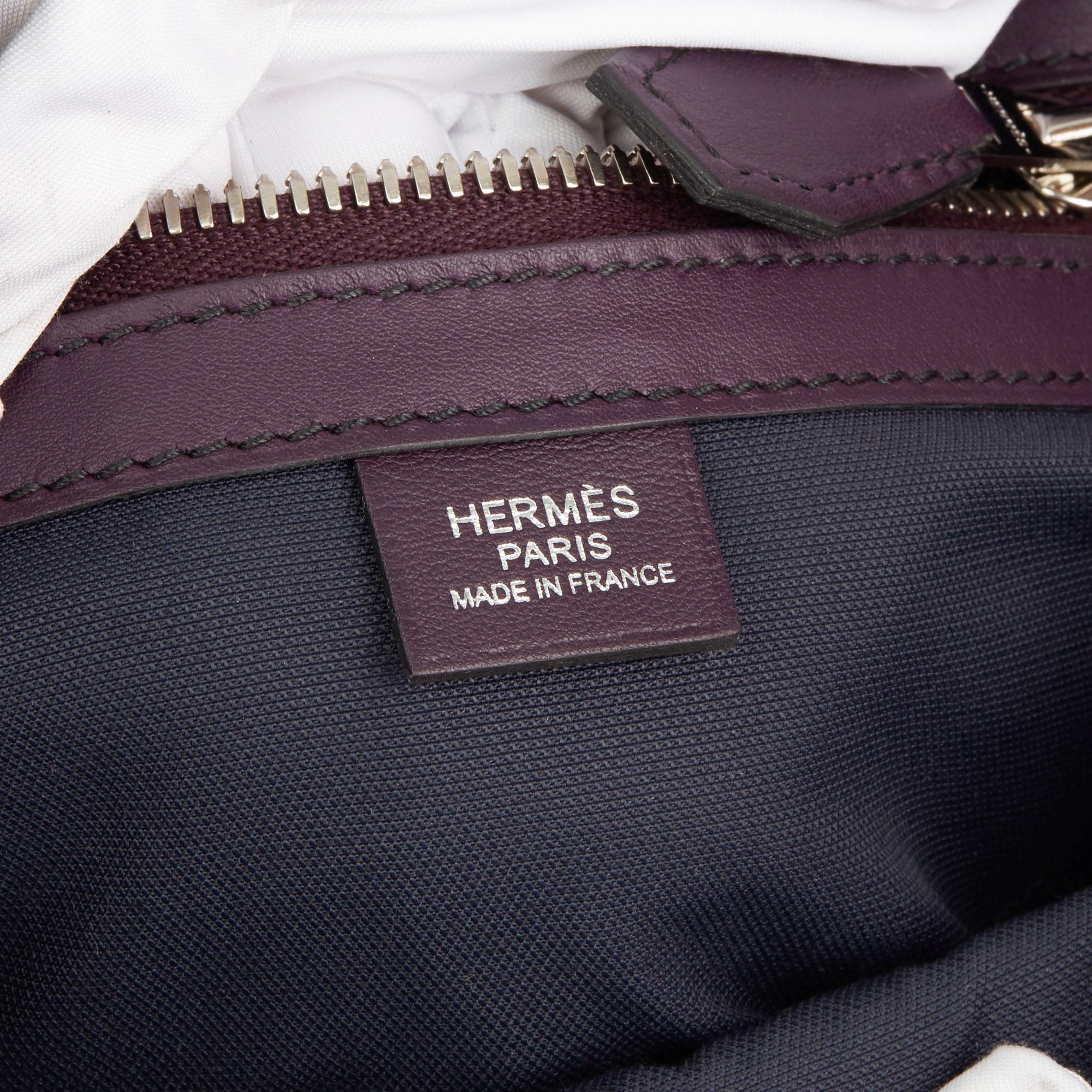 Hermès Indigo & Raisin Cristobal, Veau Doblure Leather Cityslide Cross PM