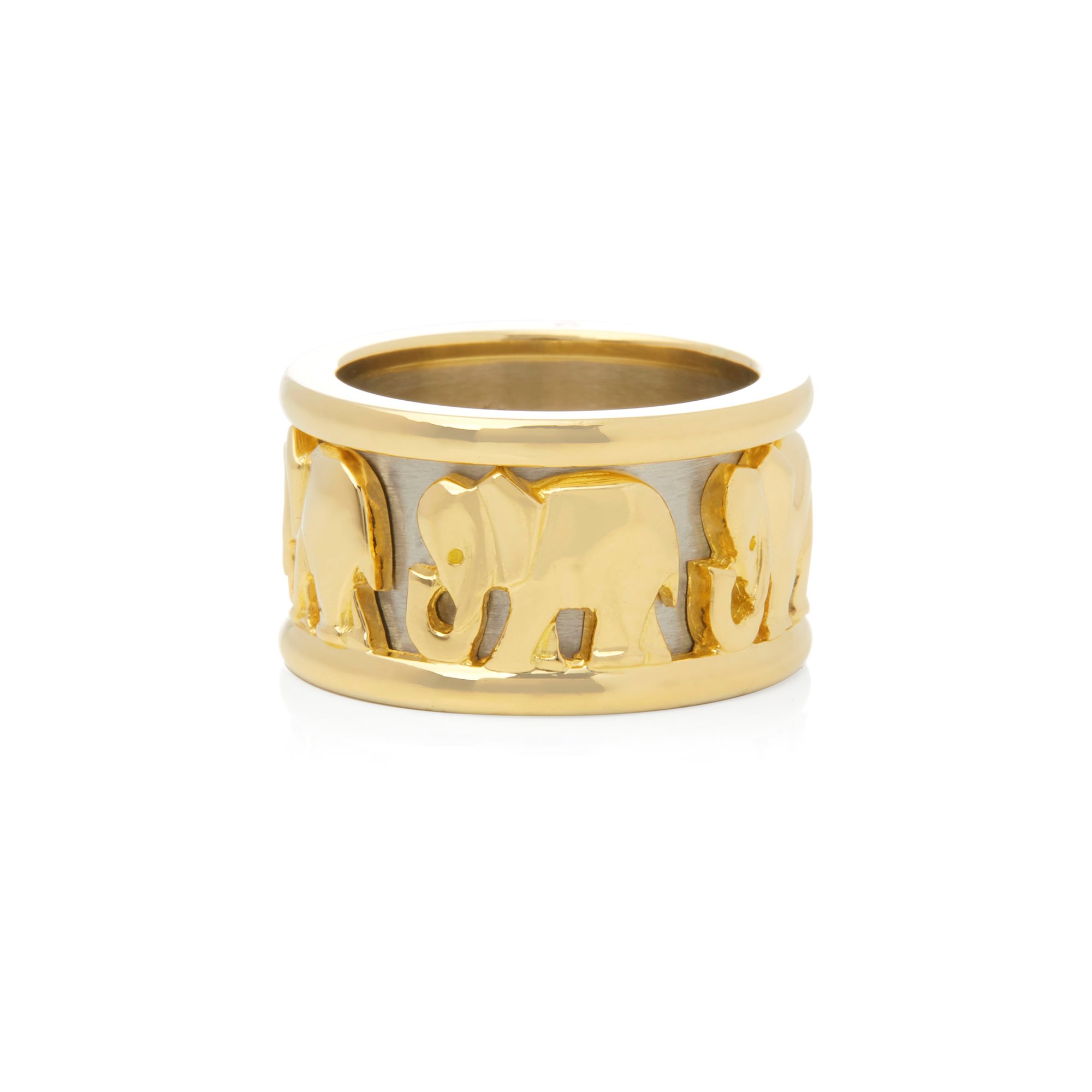 Cartier 18k Yellow & White Gold Pharaon Elephant Band Ring