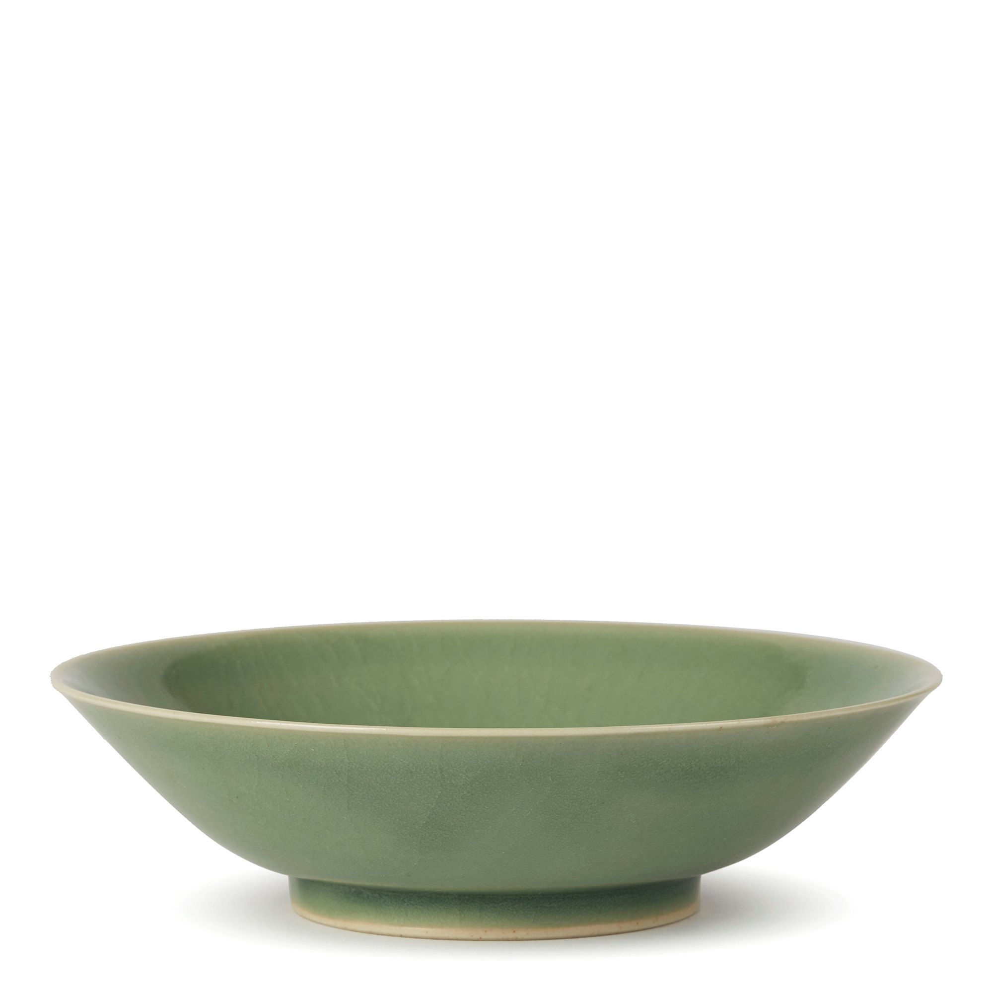 WILLIAM MEHORNAY STUDIO POTTERY GREEN CELADON DISH 1980 Made in 1980