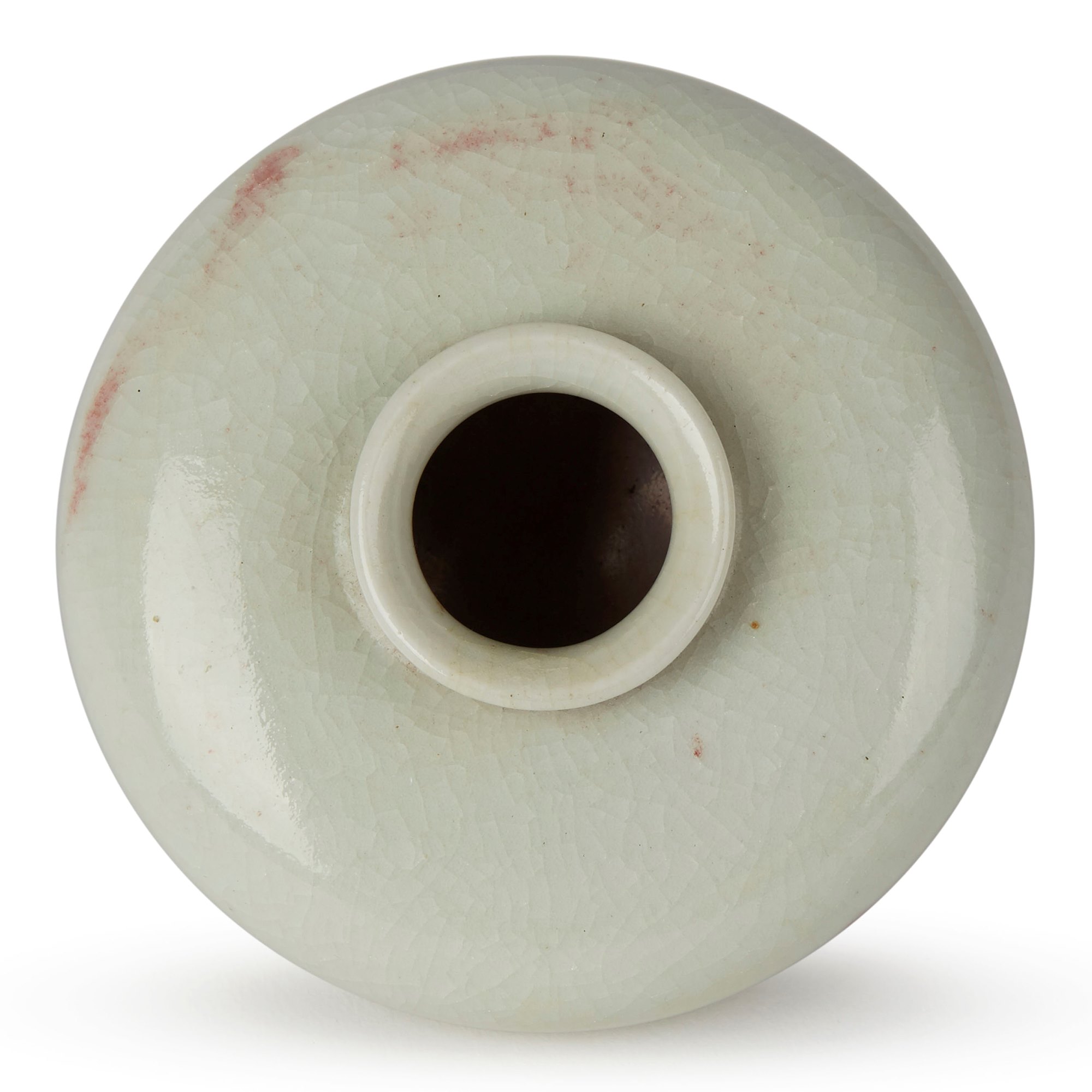 WILLIAM MEHORNAY STUDIO POTTERY RED & WHITE VASE 1980-85 Circa 1980 -1985