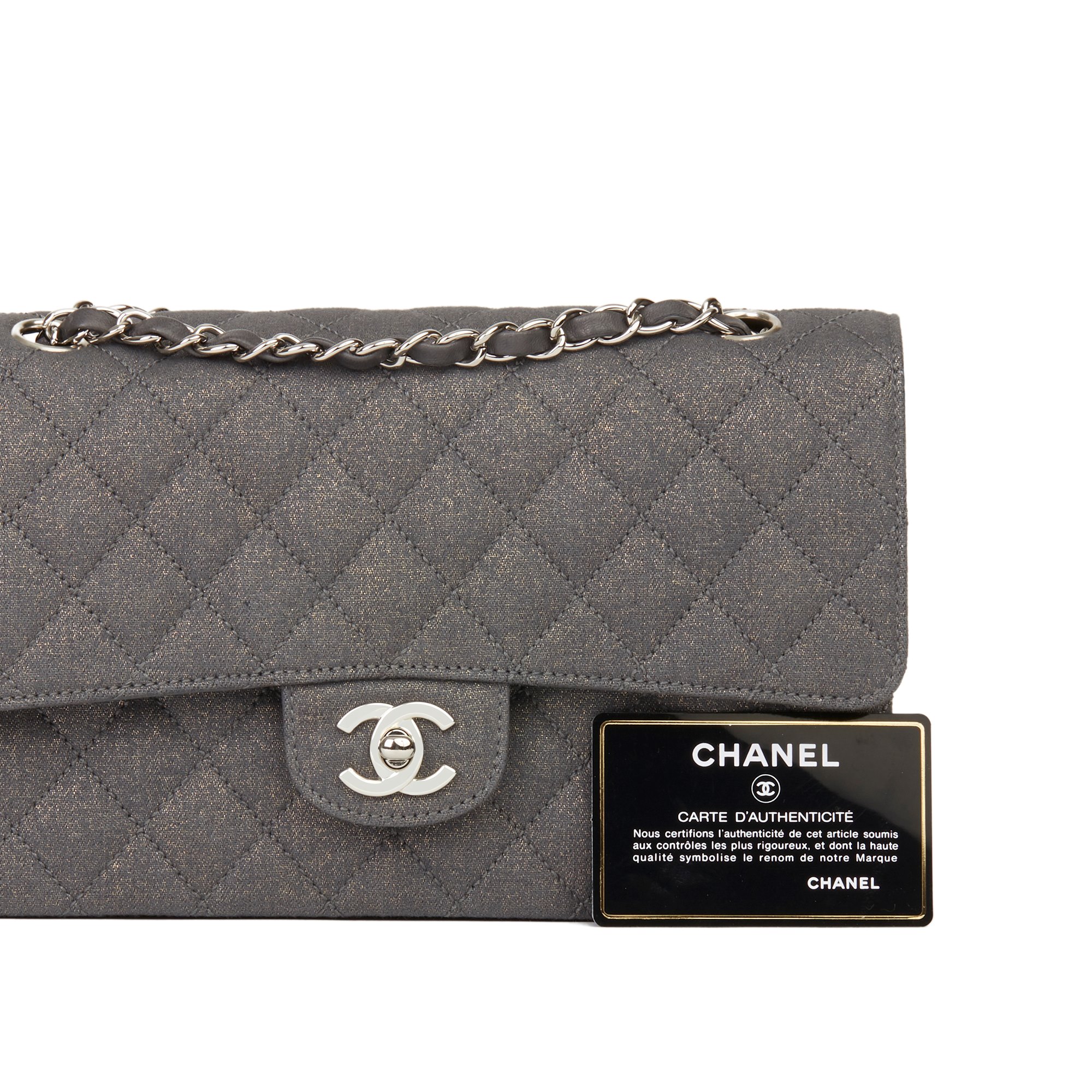 chanel canvas flap