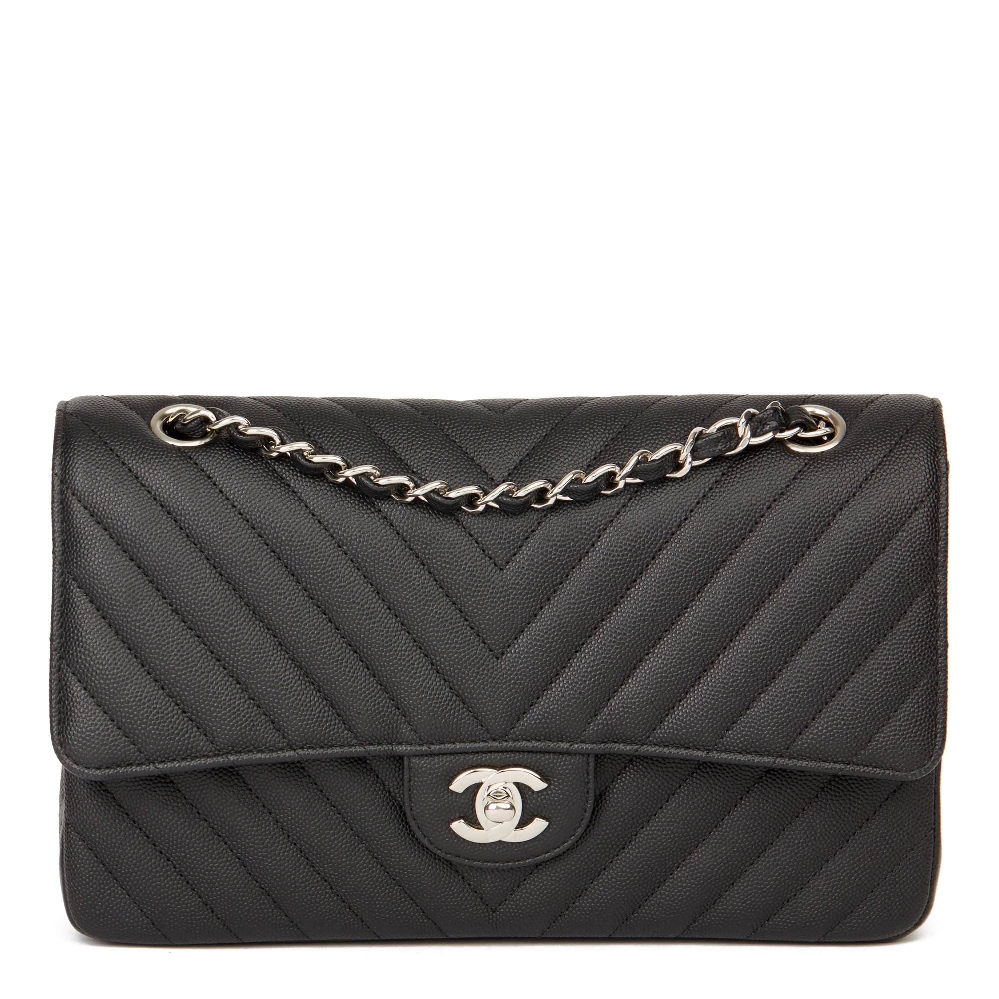 Chanel Vintage Black Chevron Quilted Lambskin Flap Bag Gold Hardware,  1994-1996 Available For Immediate Sale At Sotheby's