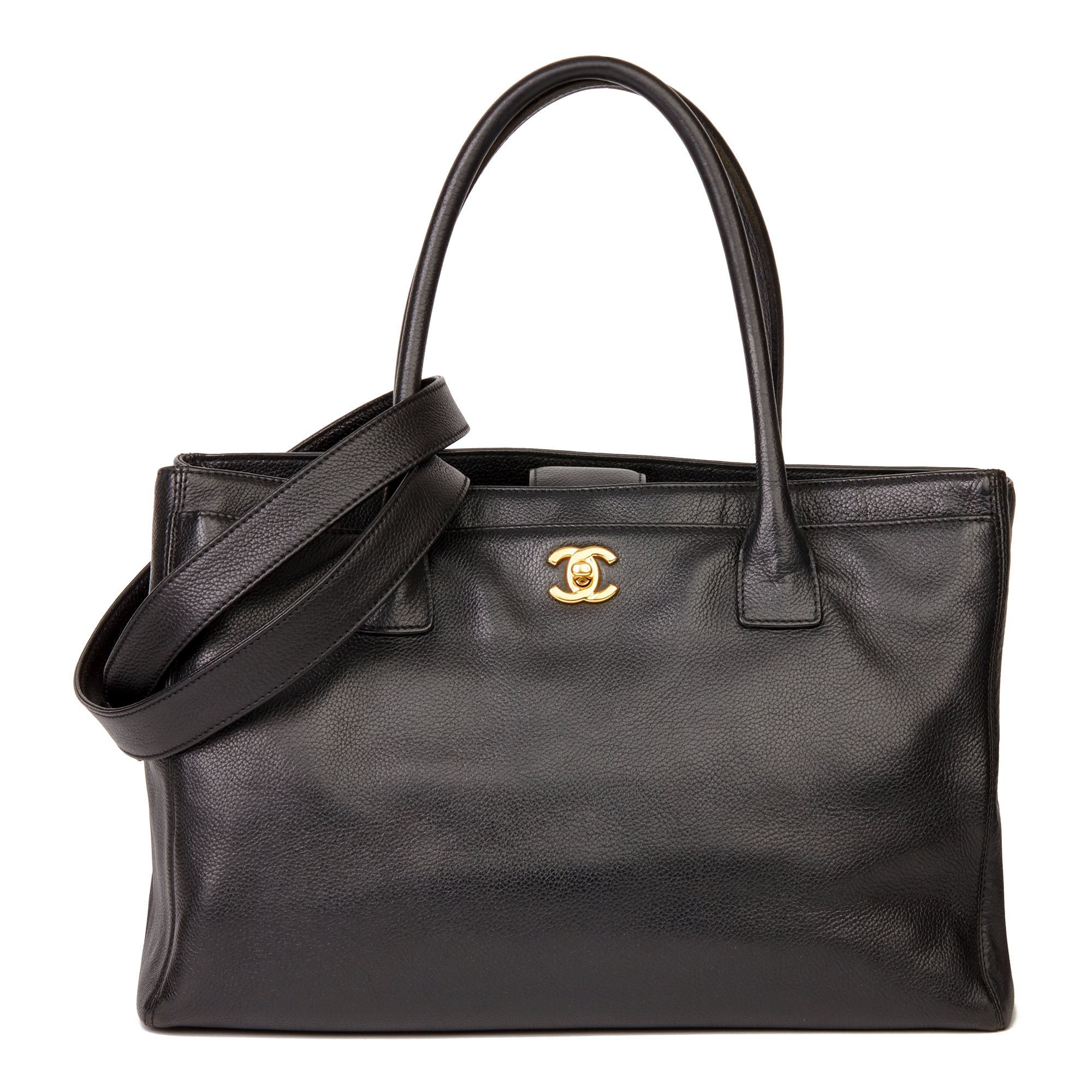 chanel black cerf tote