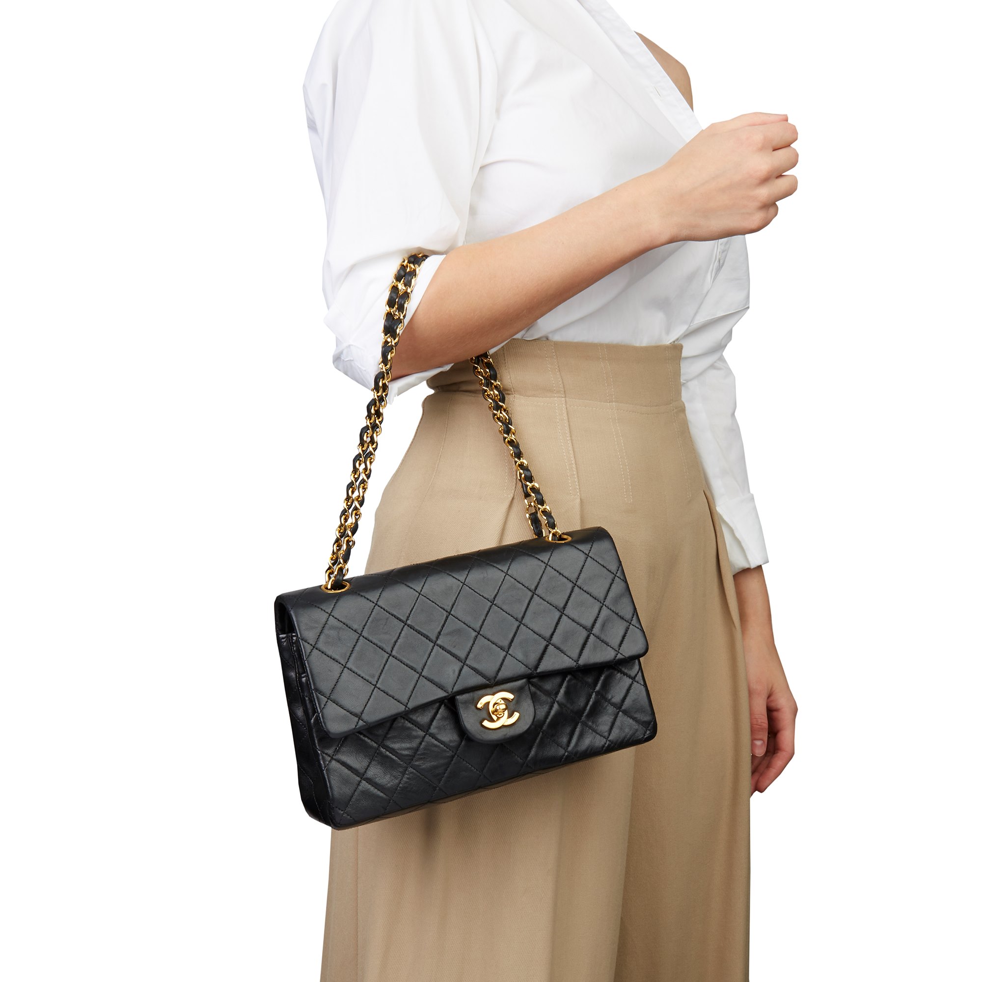 Chanel Classic Medium Double Flap Bag Lambskin Handbag | Paul Smith