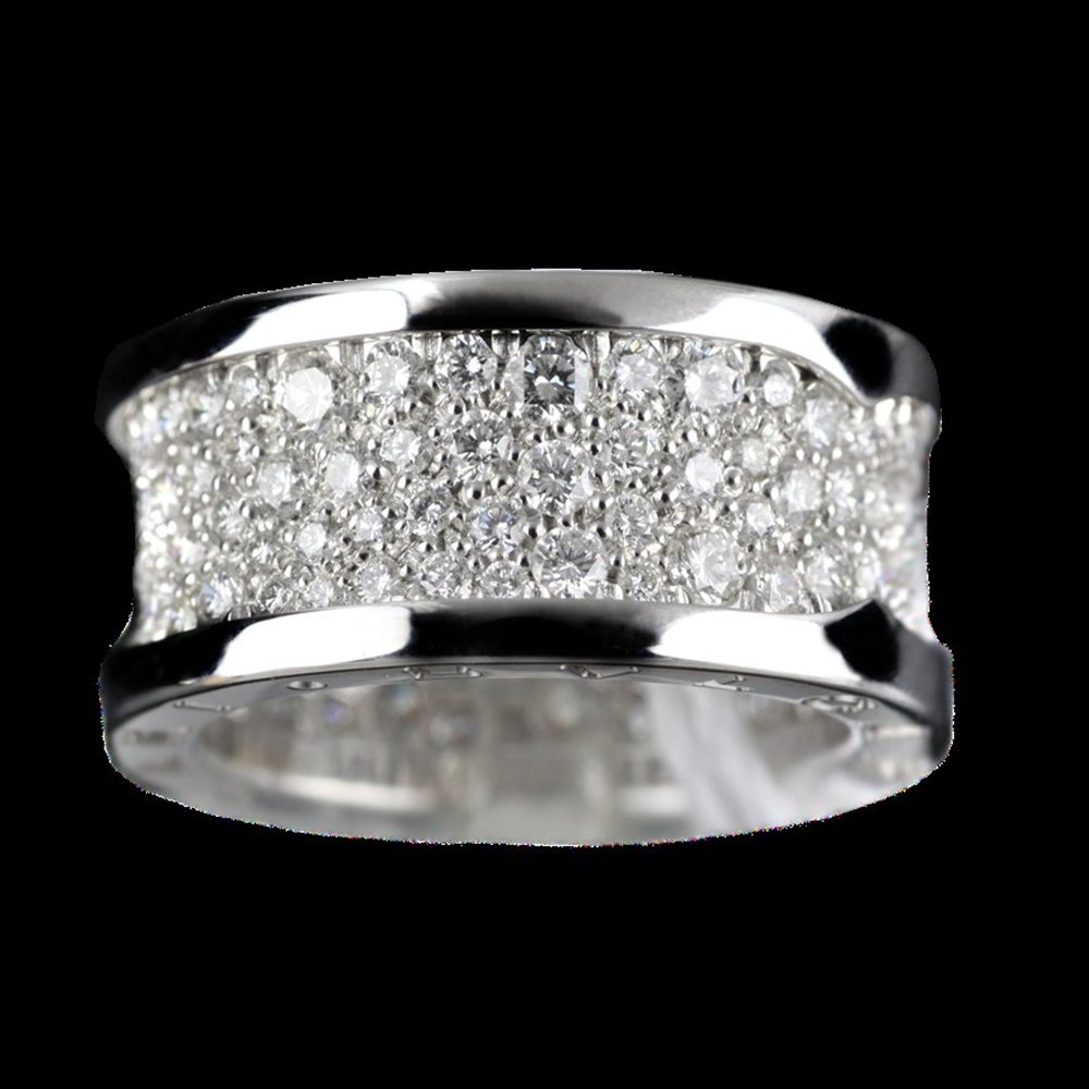 18k White Gold Diamond Ring Size 53 
