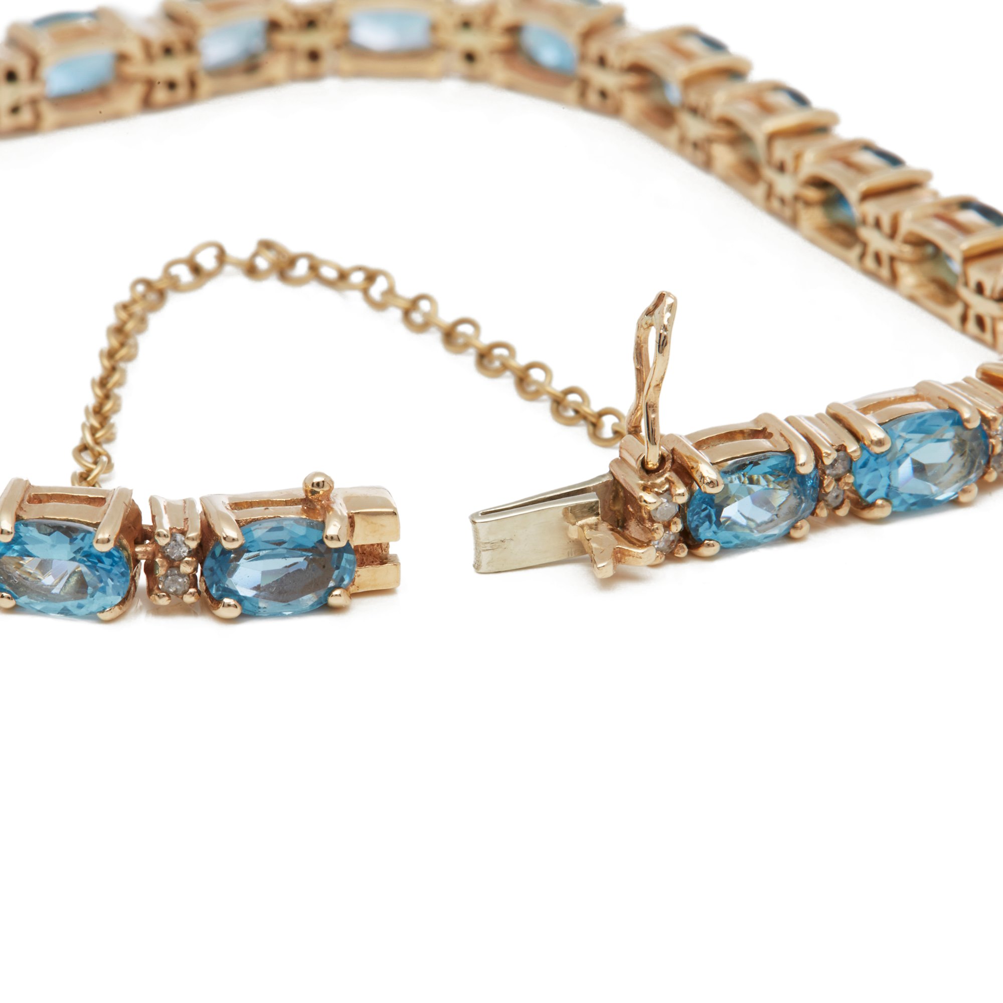 Aquamarine 9k Yellow Gold Aquamarine & Diamond Bracelet