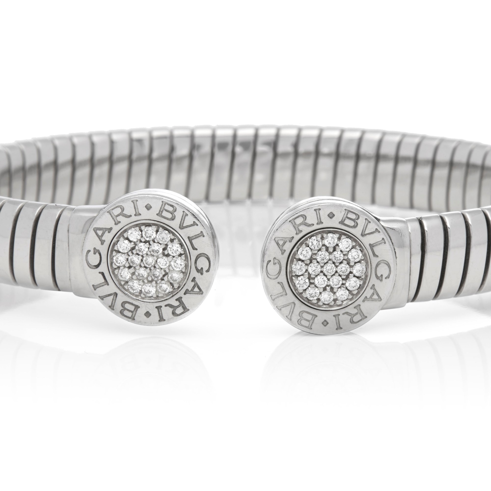 Bulgari Stainless Steel Diamond Tubogas Bracelet