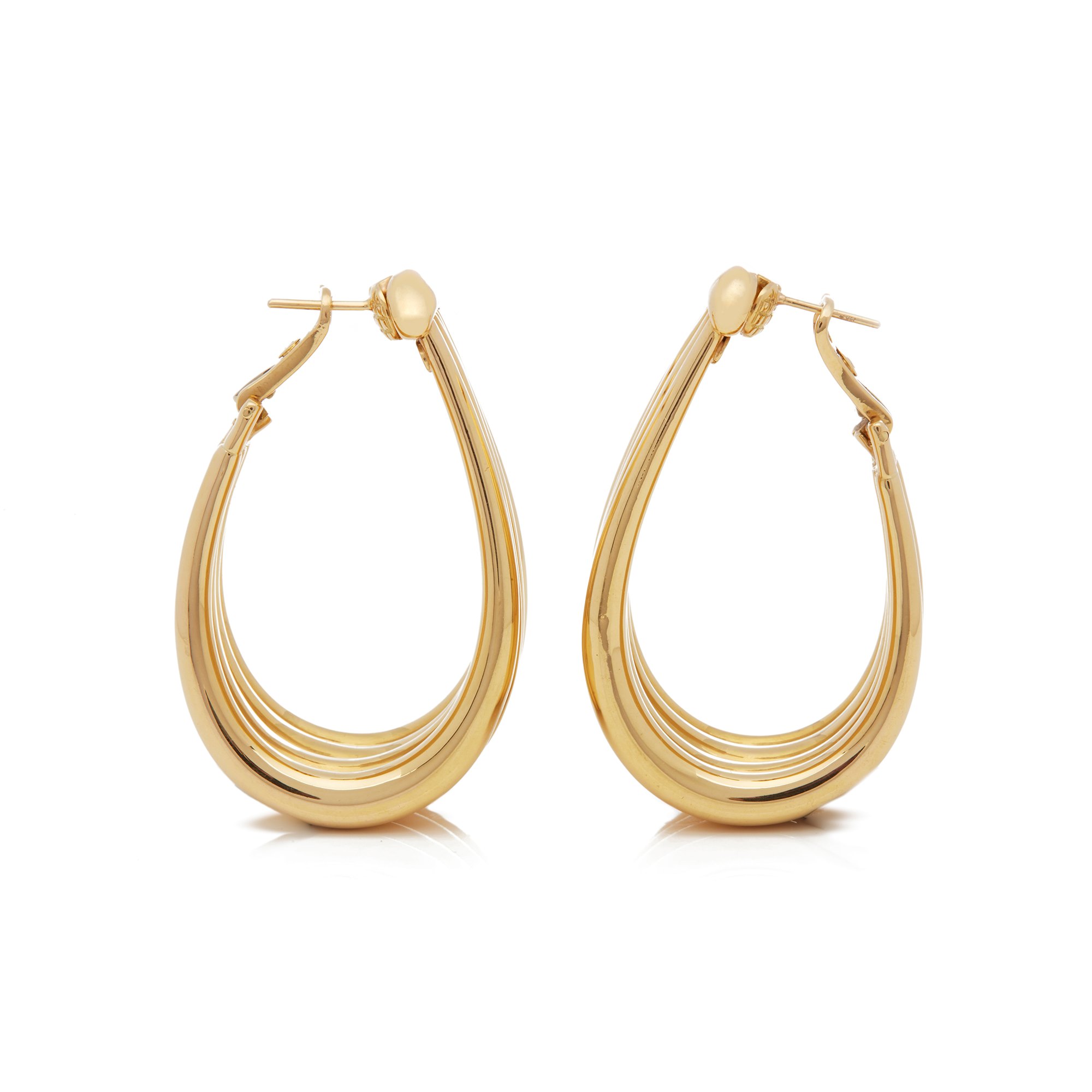 Boucheron 18k Yellow Gold Large Hoop Earrings