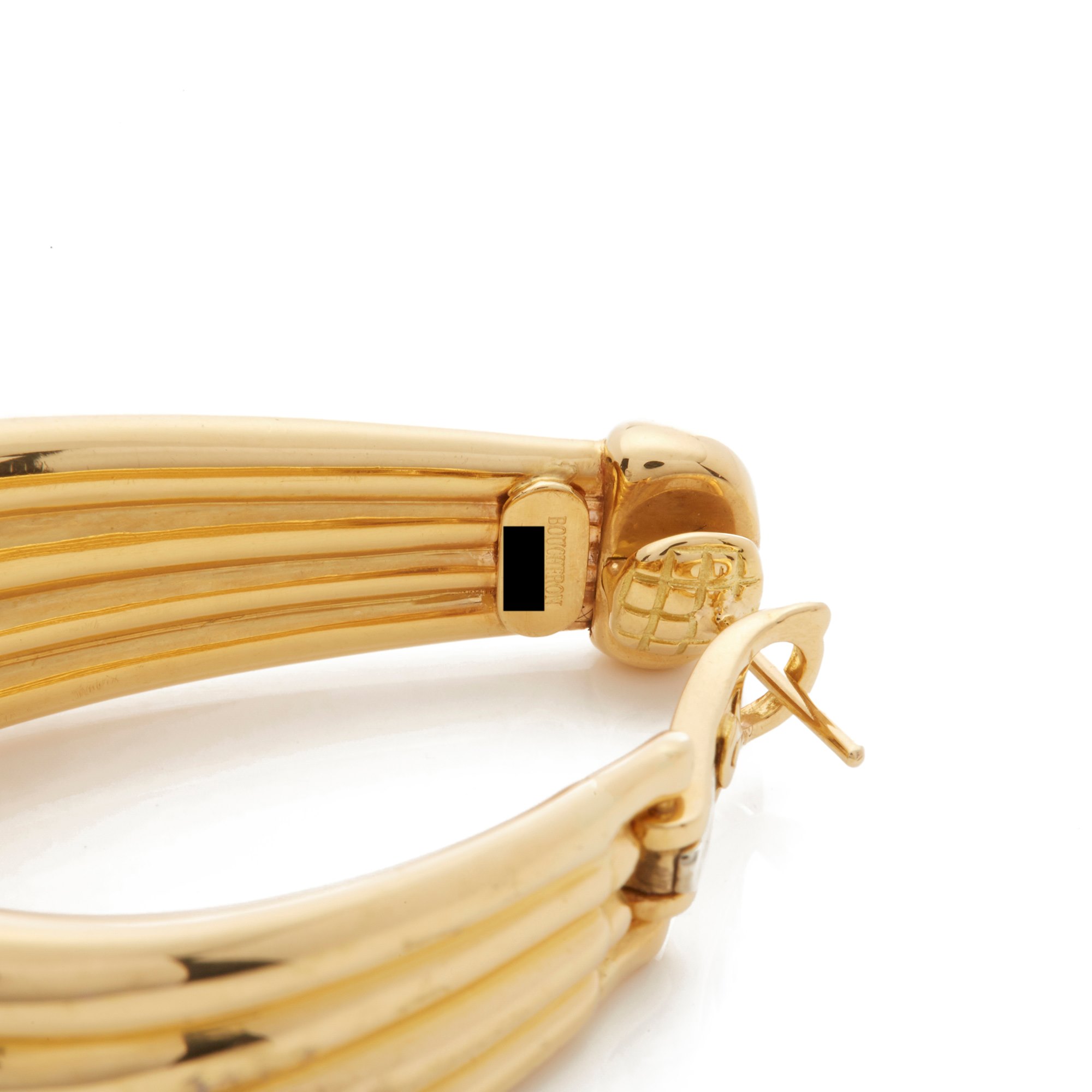 Boucheron 18k Yellow Gold Large Hoop Earrings