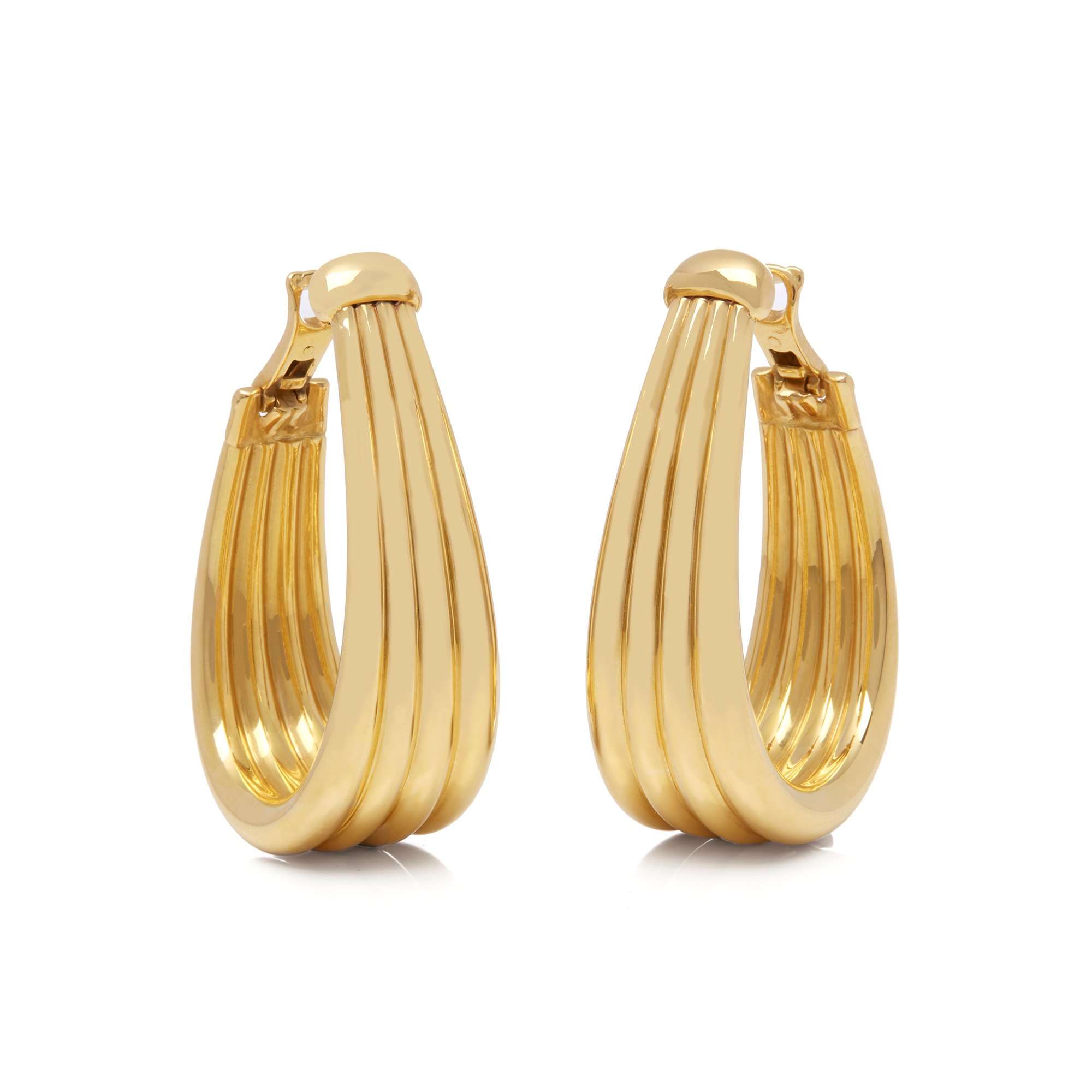 Boucheron 18k Yellow Gold Large Hoop Earrings