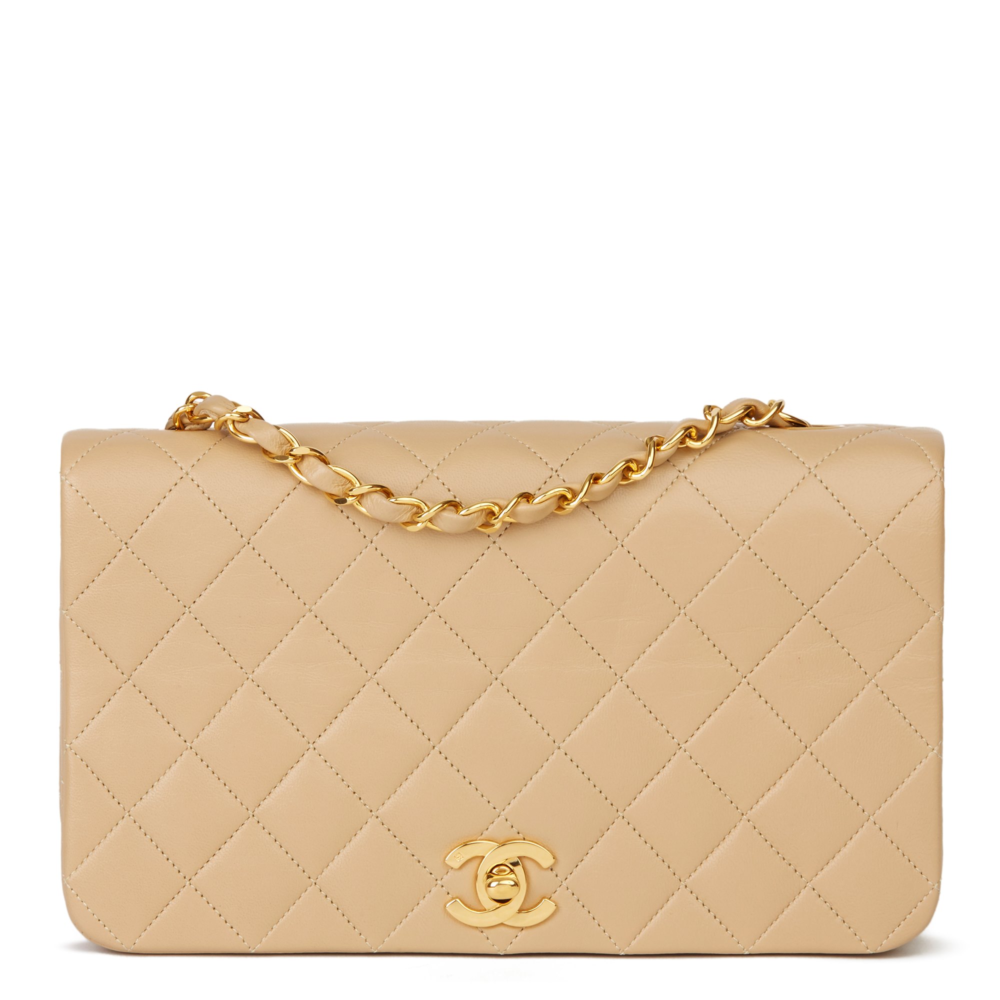 chanel vintage beige bag