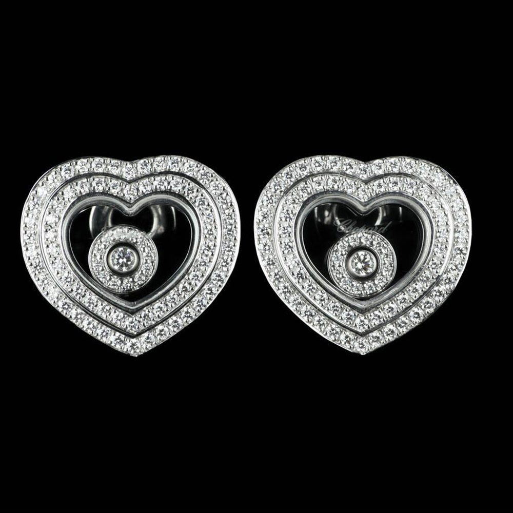 Chopard Happy Diamonds Hearts 18K White Gold Diamond Earrings