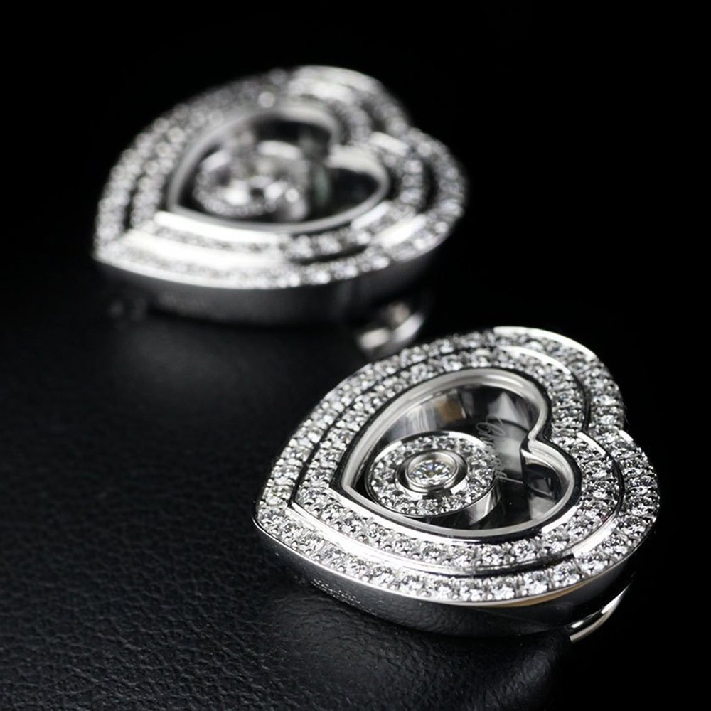 Chopard Happy Diamonds Hearts 18K White Gold Diamond Earrings