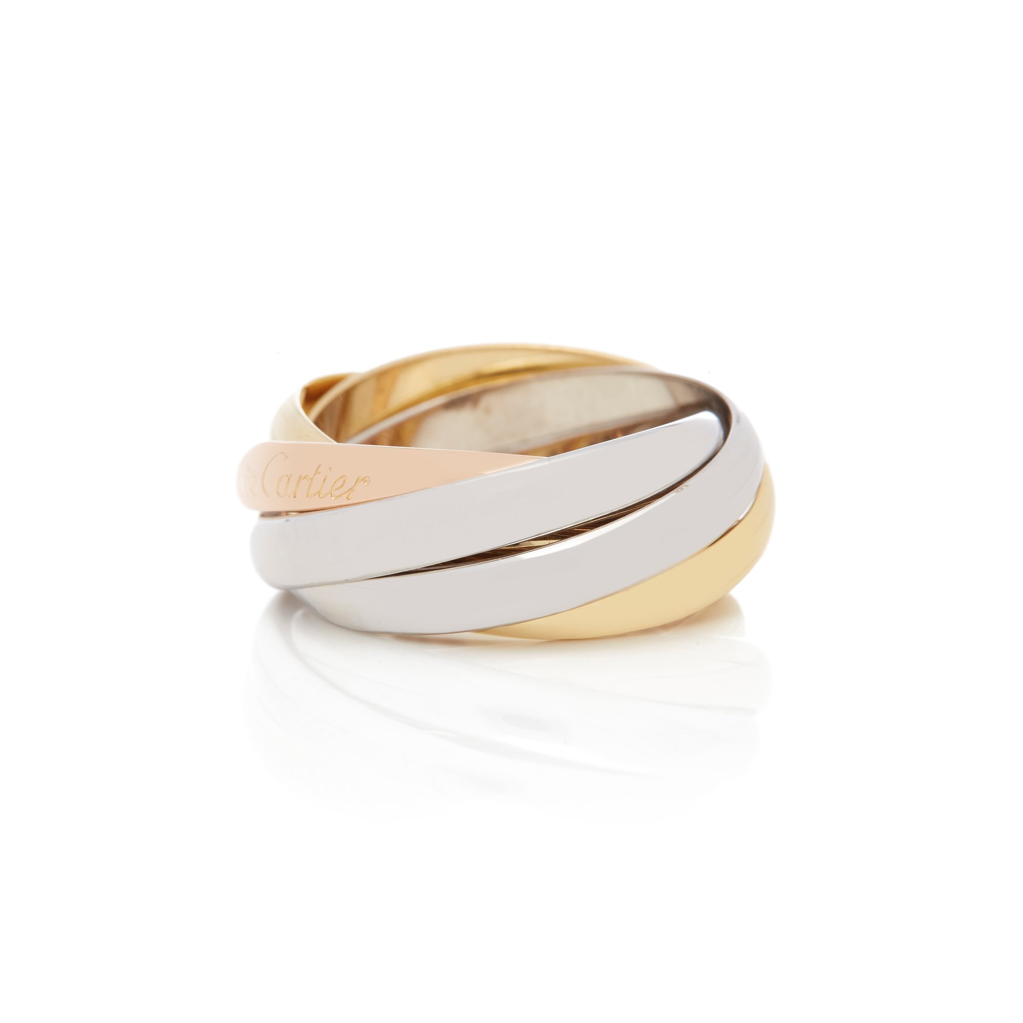 Cartier 18k Yellow, White & Rose Gold Five Band Trinity Ring