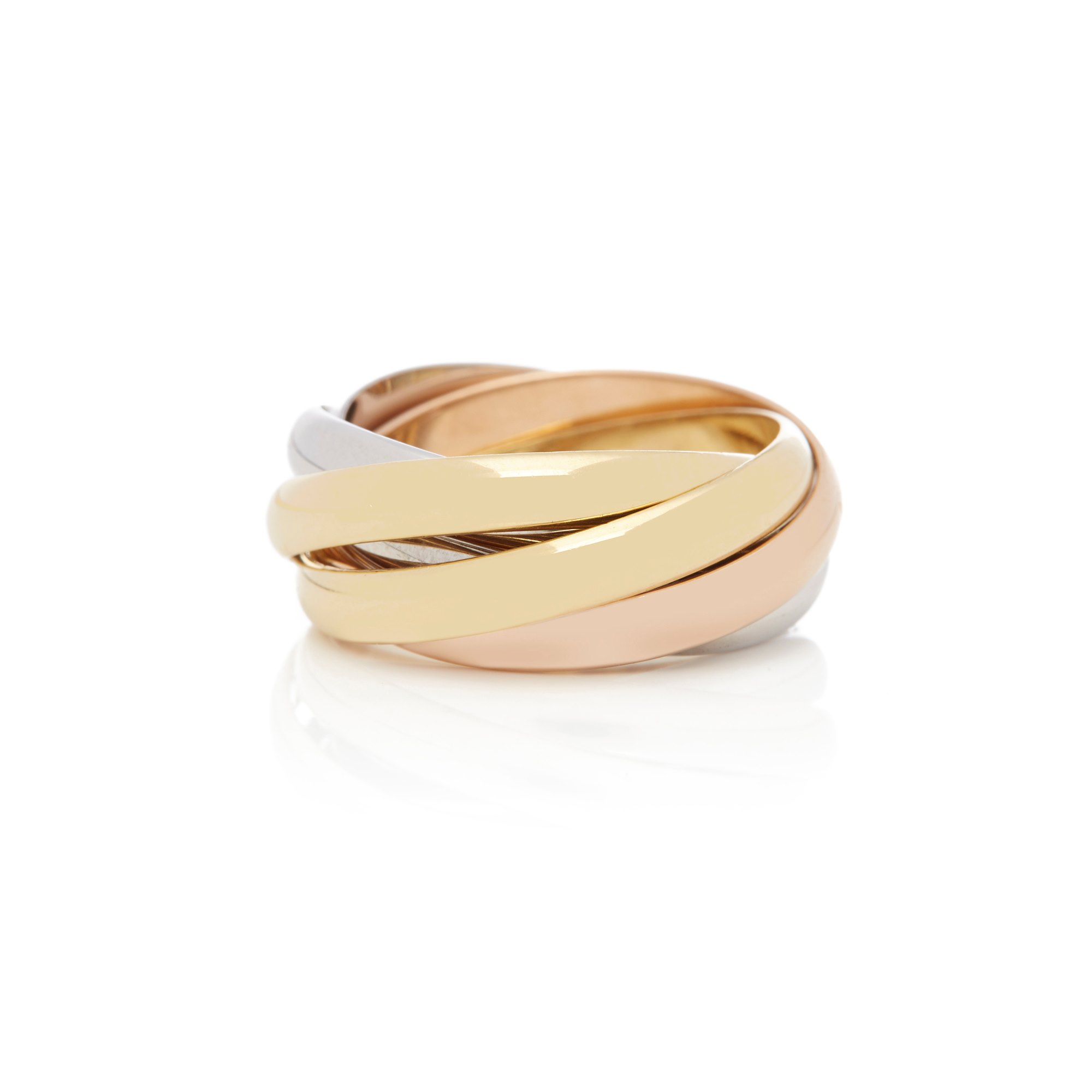Cartier 18k Yellow, White & Rose Gold Five Band Trinity Ring