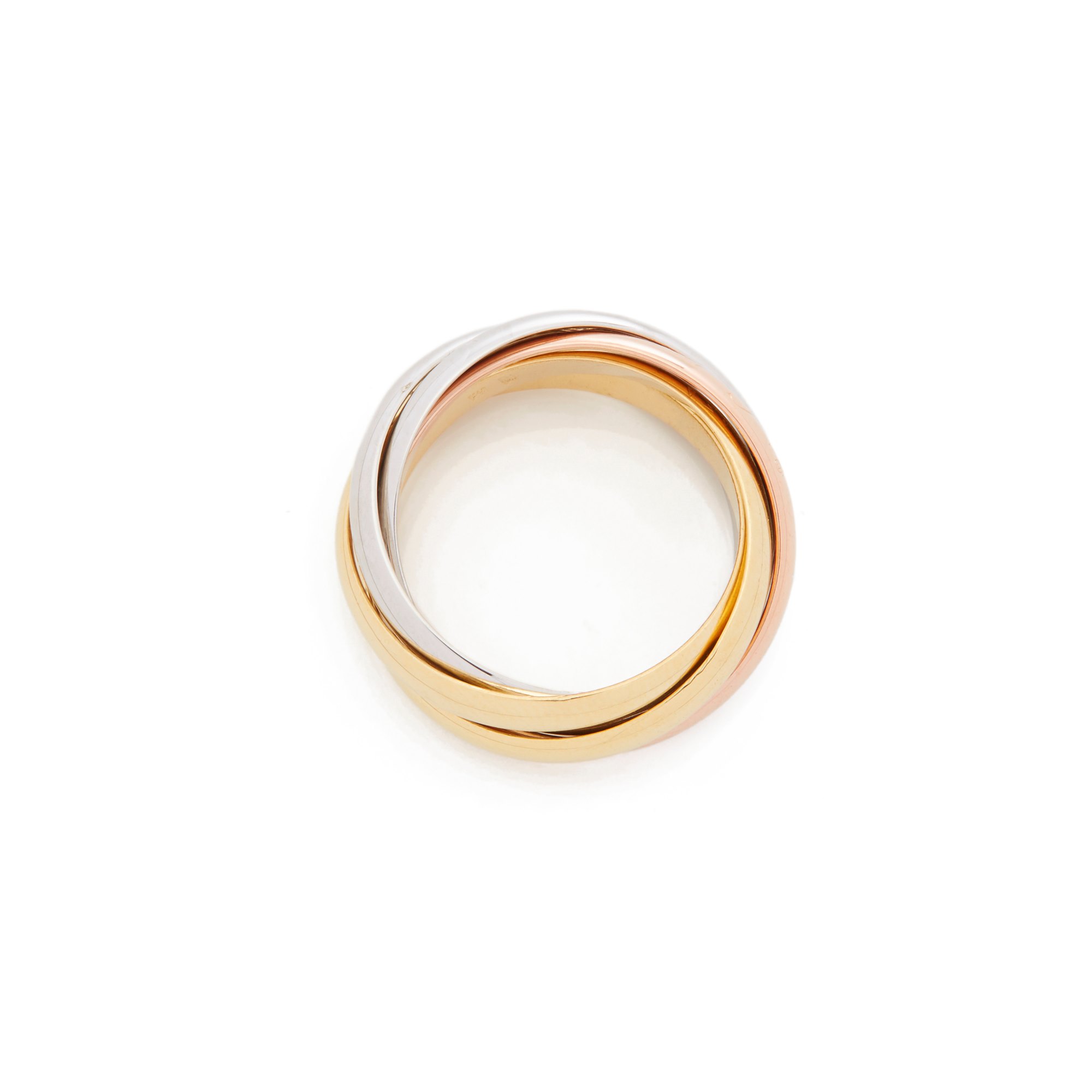 Cartier 18k Yellow, White & Rose Gold Five Band Trinity Ring