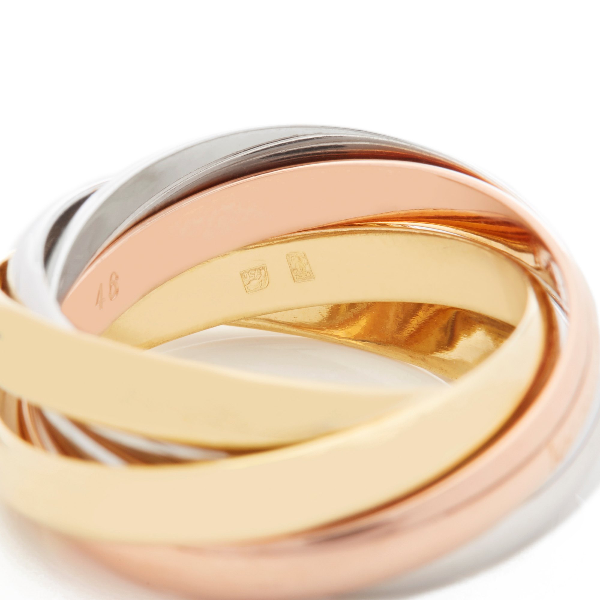 Cartier 18k Yellow, White & Rose Gold Five Band Trinity Ring COMJ061 ...