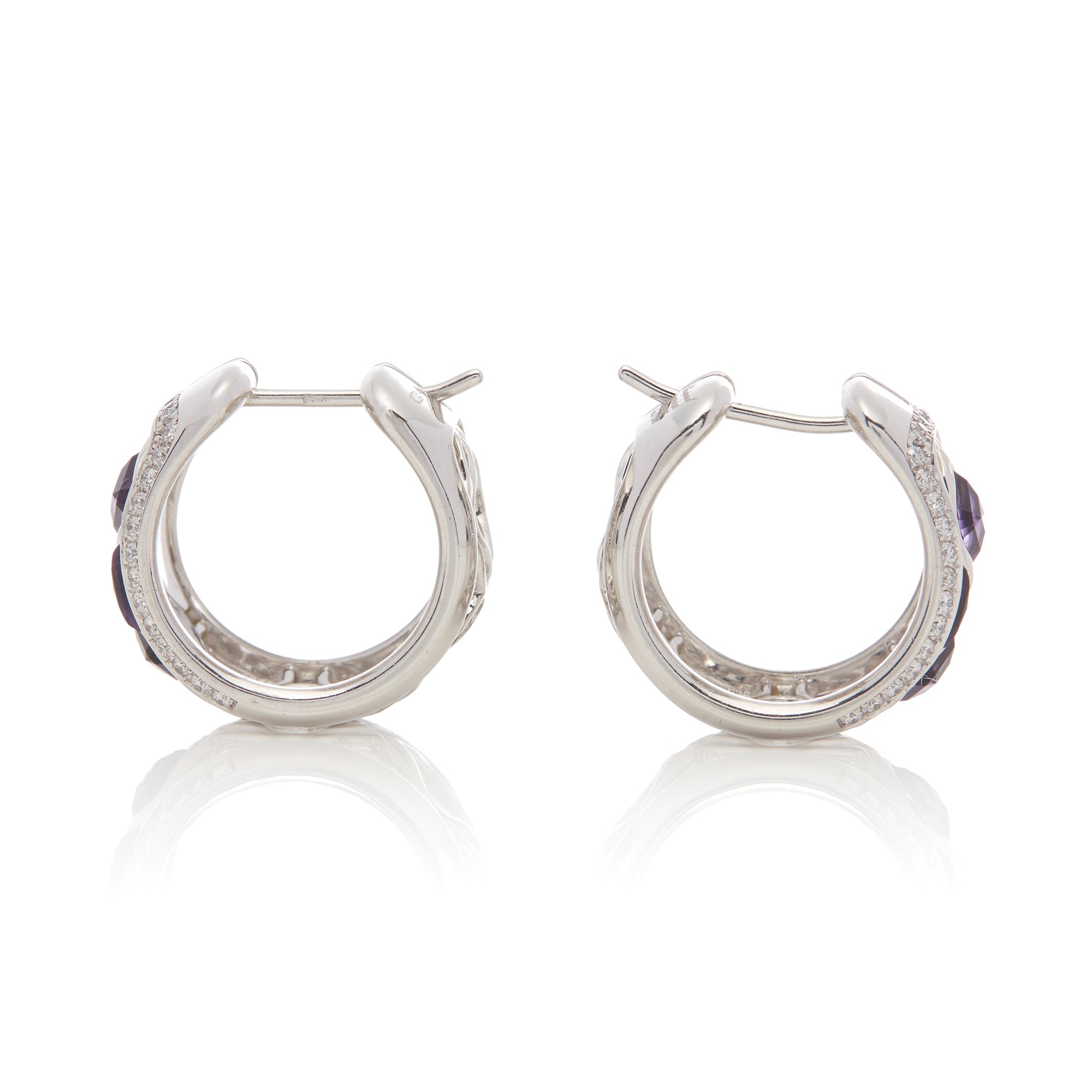Chopard 18k White Gold Amethyst & Diamond Imperiale Earrings