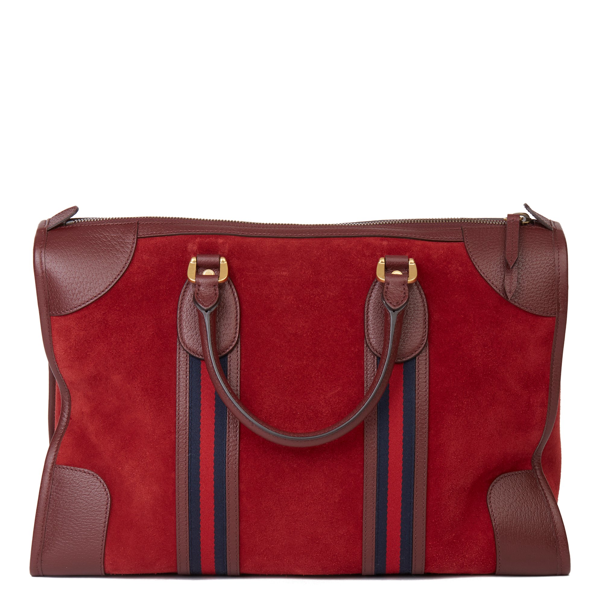 gucci red leather duffle bag