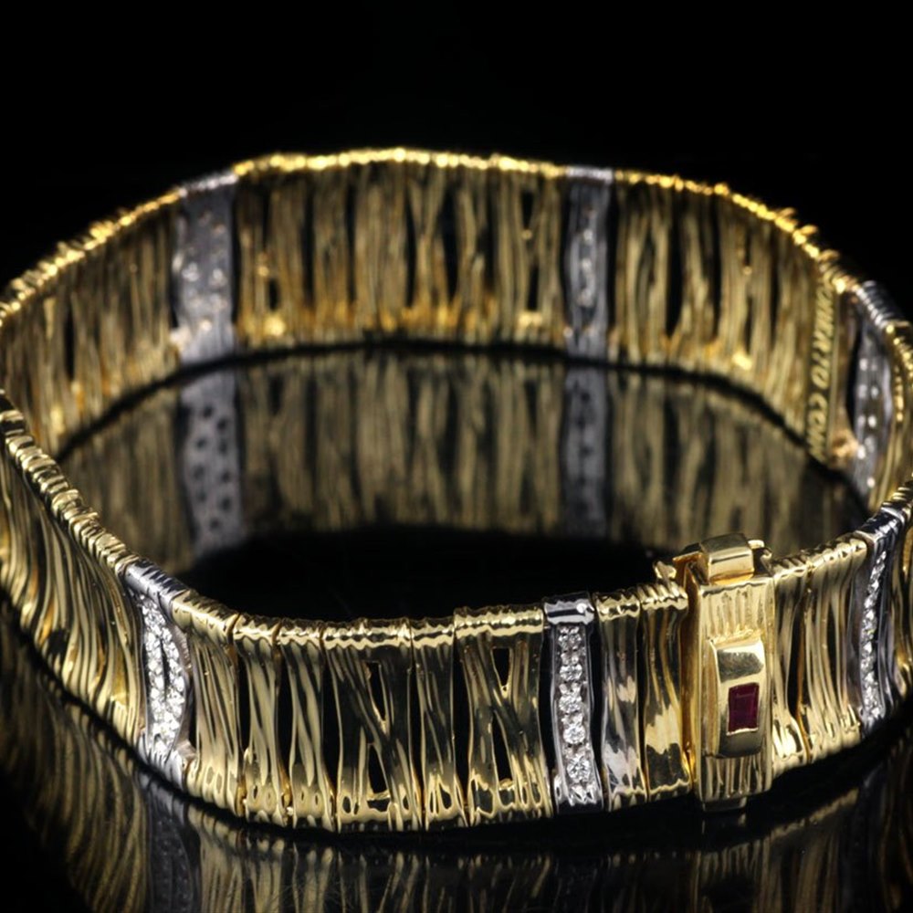 Roberto Coin Elephantino 18K Yellow & White Gold Diamond Bracelet