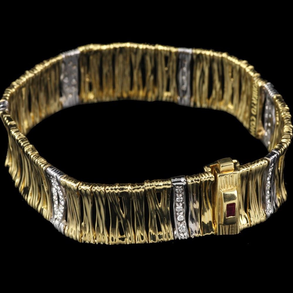 Roberto Coin Elephantino 18K Yellow & White Gold Diamond Bracelet