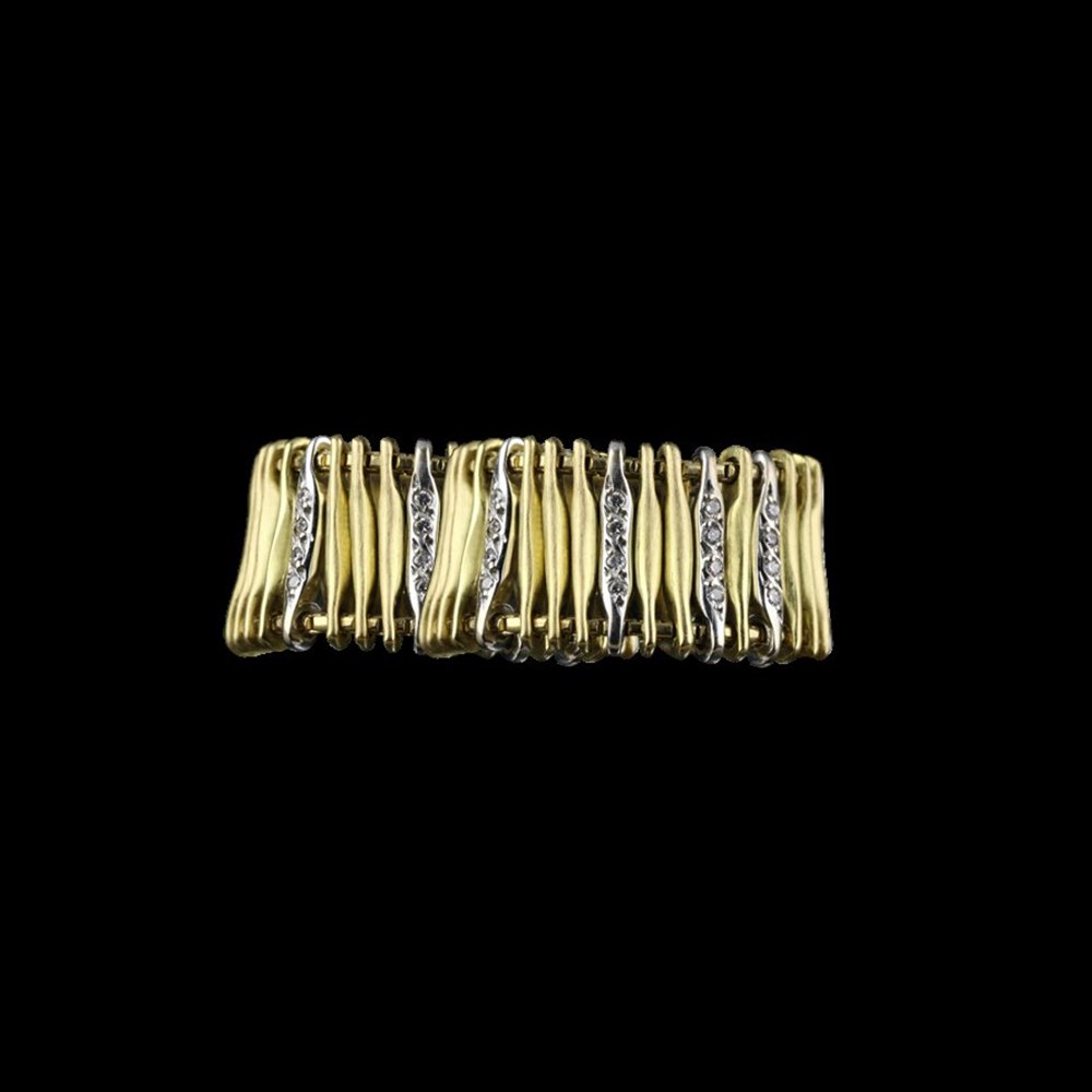 H Stern Filaments Matte 18K Yellow & White Gold Diamond Ring