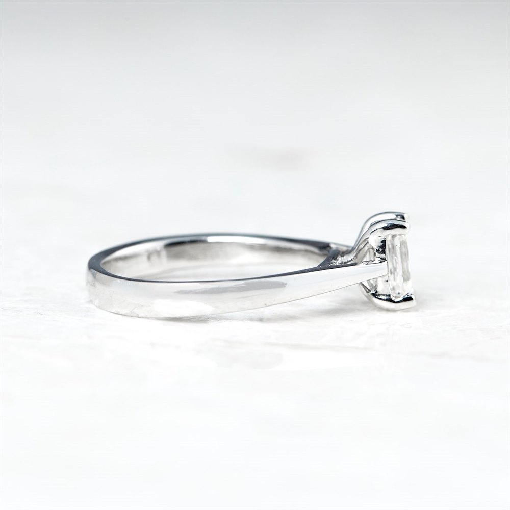 Mappin & Webb Platinum Emerald Cut 0.81ct Diamond Engagement Ring