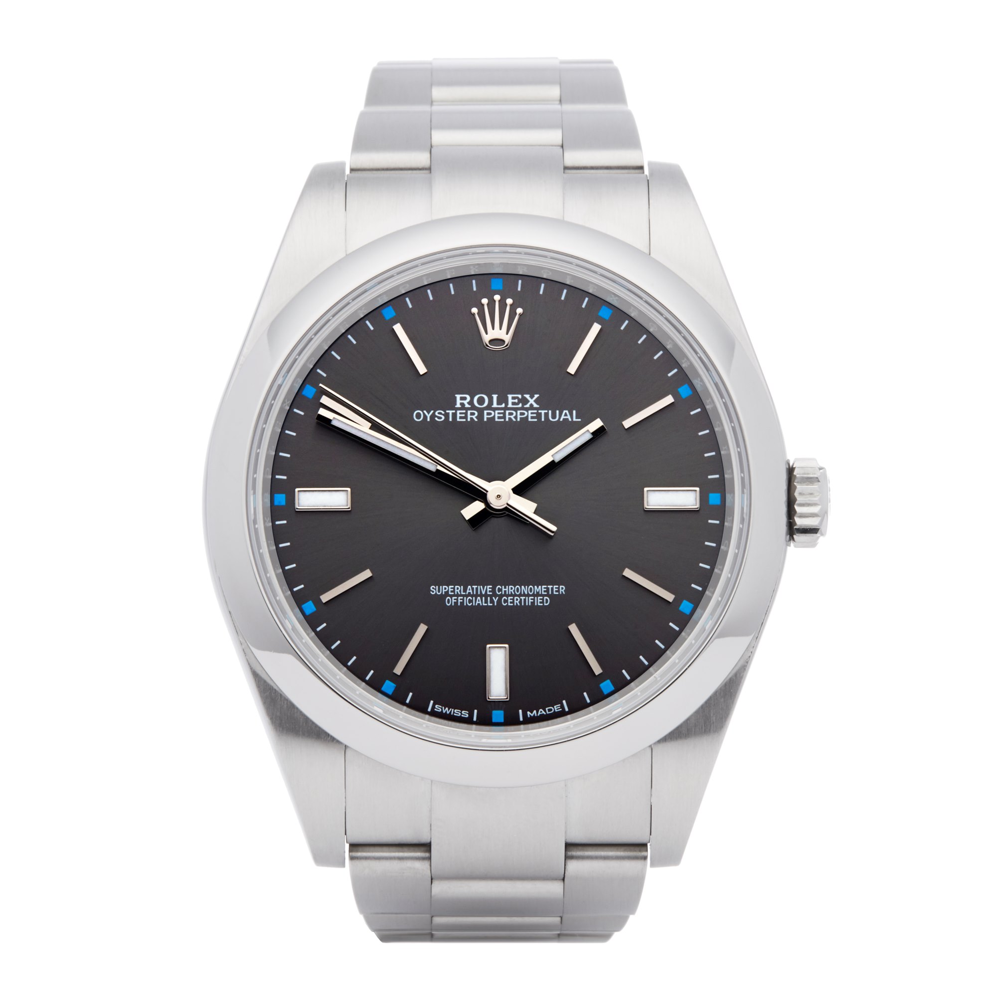rolex oyster perpetual 39 rhodium dial