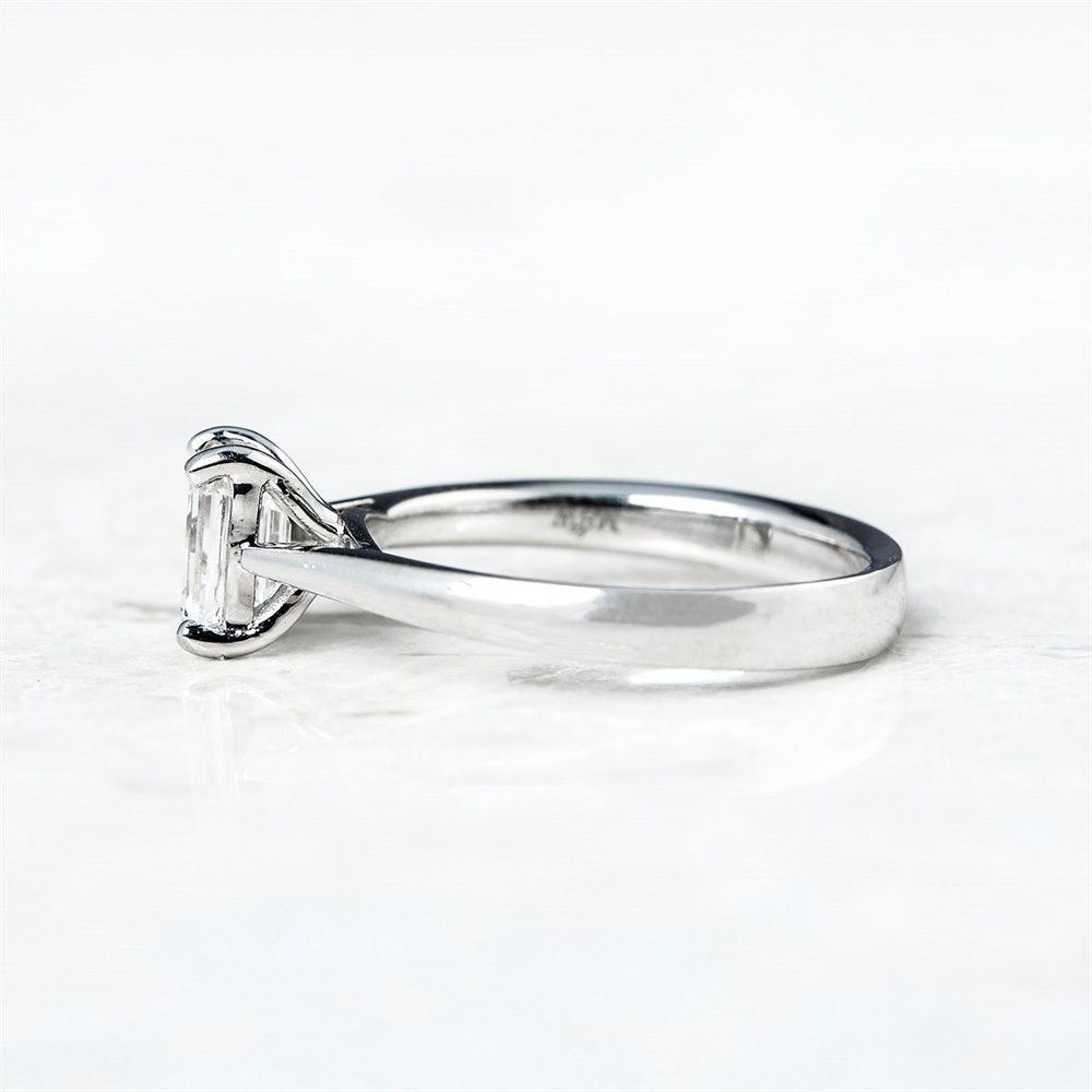 Mappin & Webb Platinum Emerald Cut 1.05ct Diamond Ring