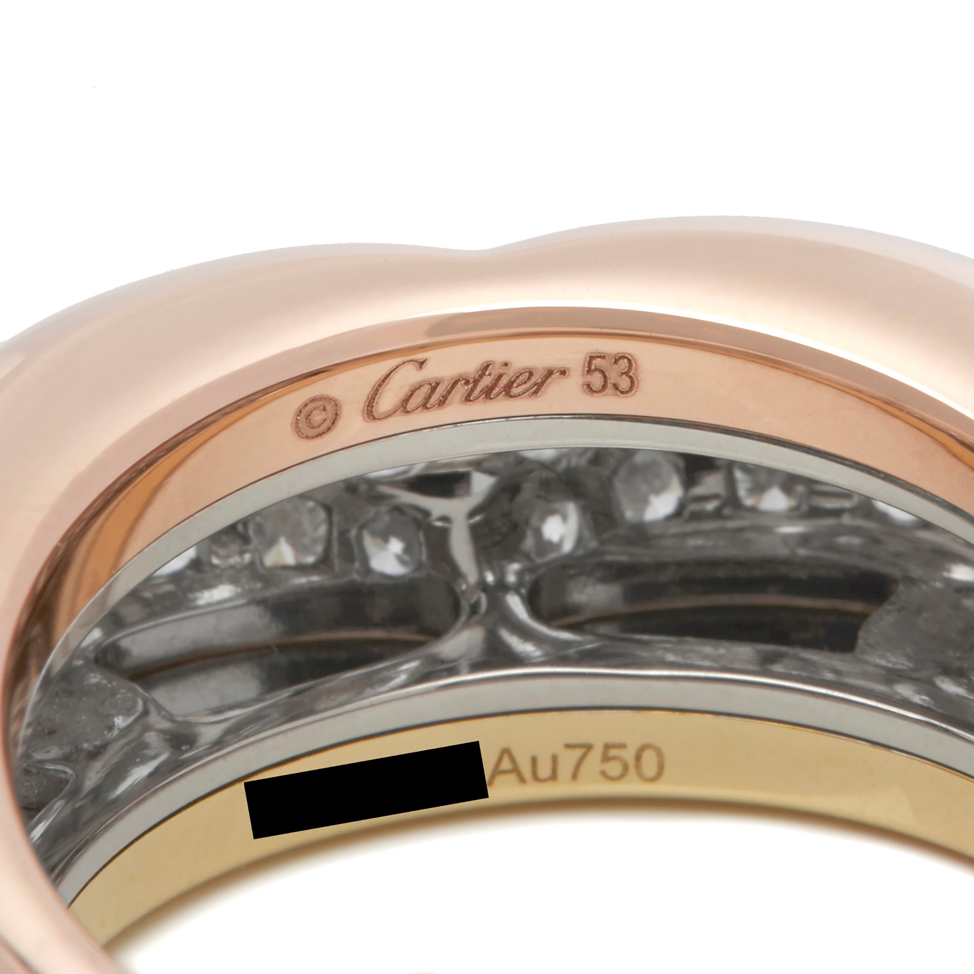Cartier 18k Yellow, White and Rose Gold Diamond Heart Shaped Ring
