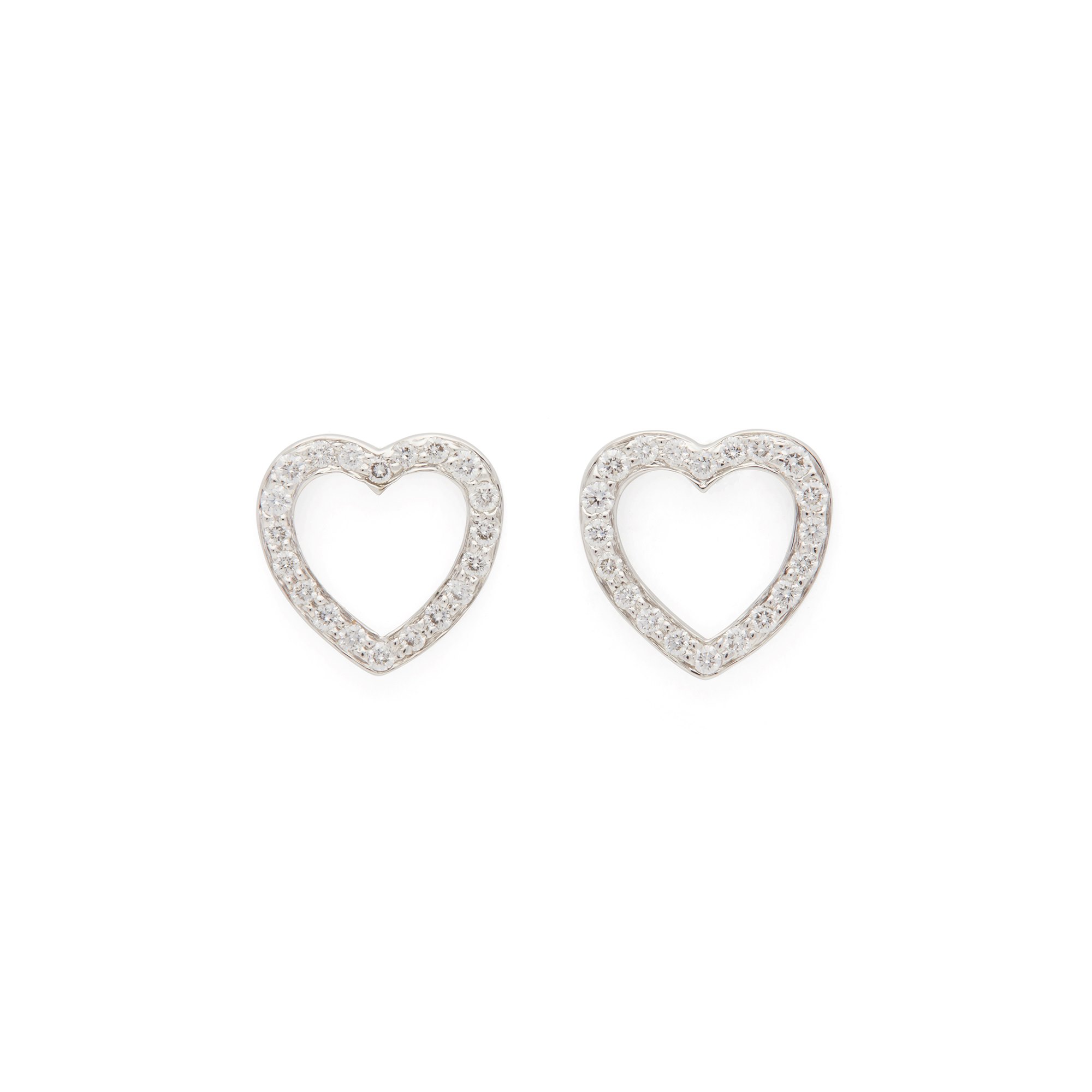 Tiffany & Co. Platinum Diamond Heart Earrings