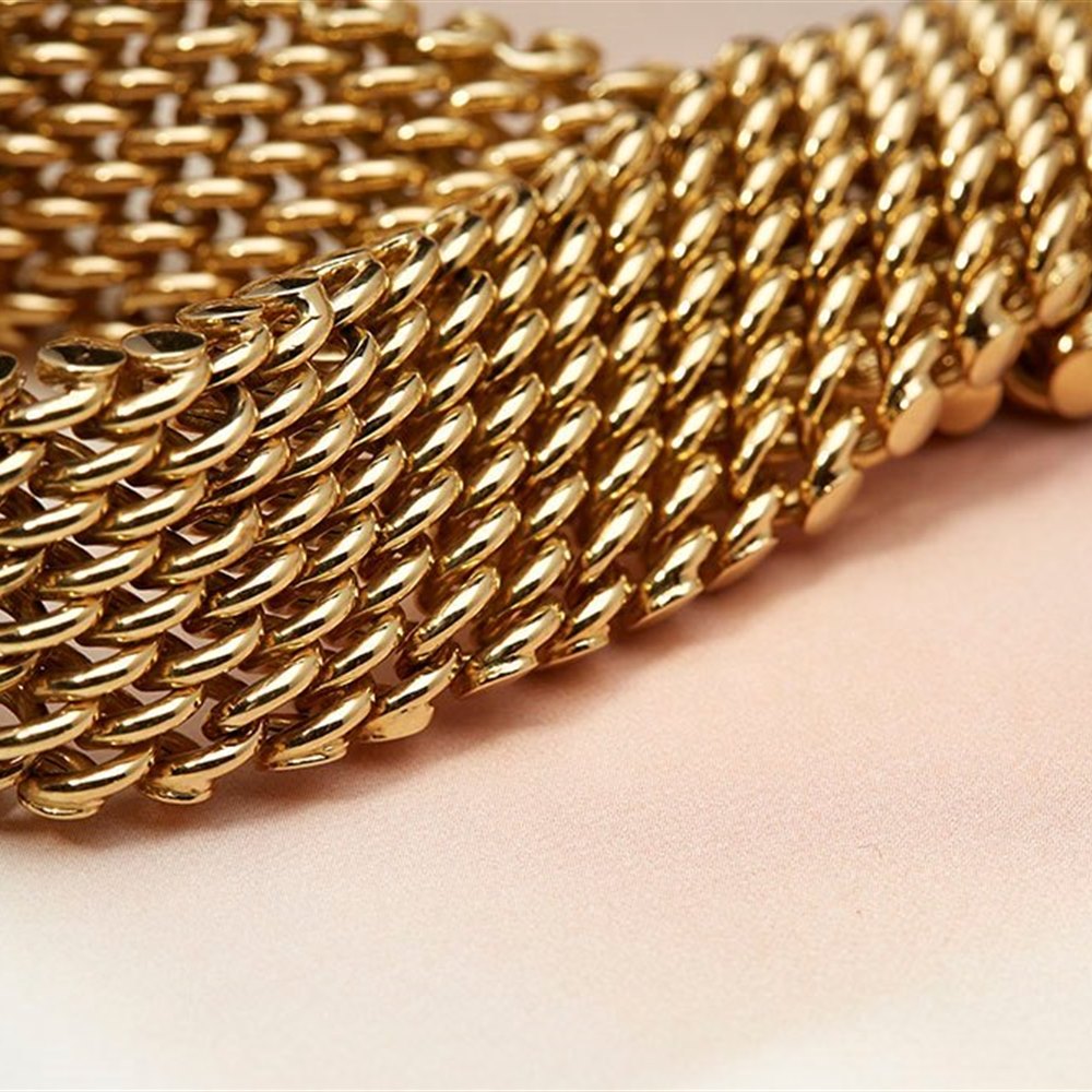 18K Yellow Gold 18k Yellow Gold Chain Link Choker Necklace