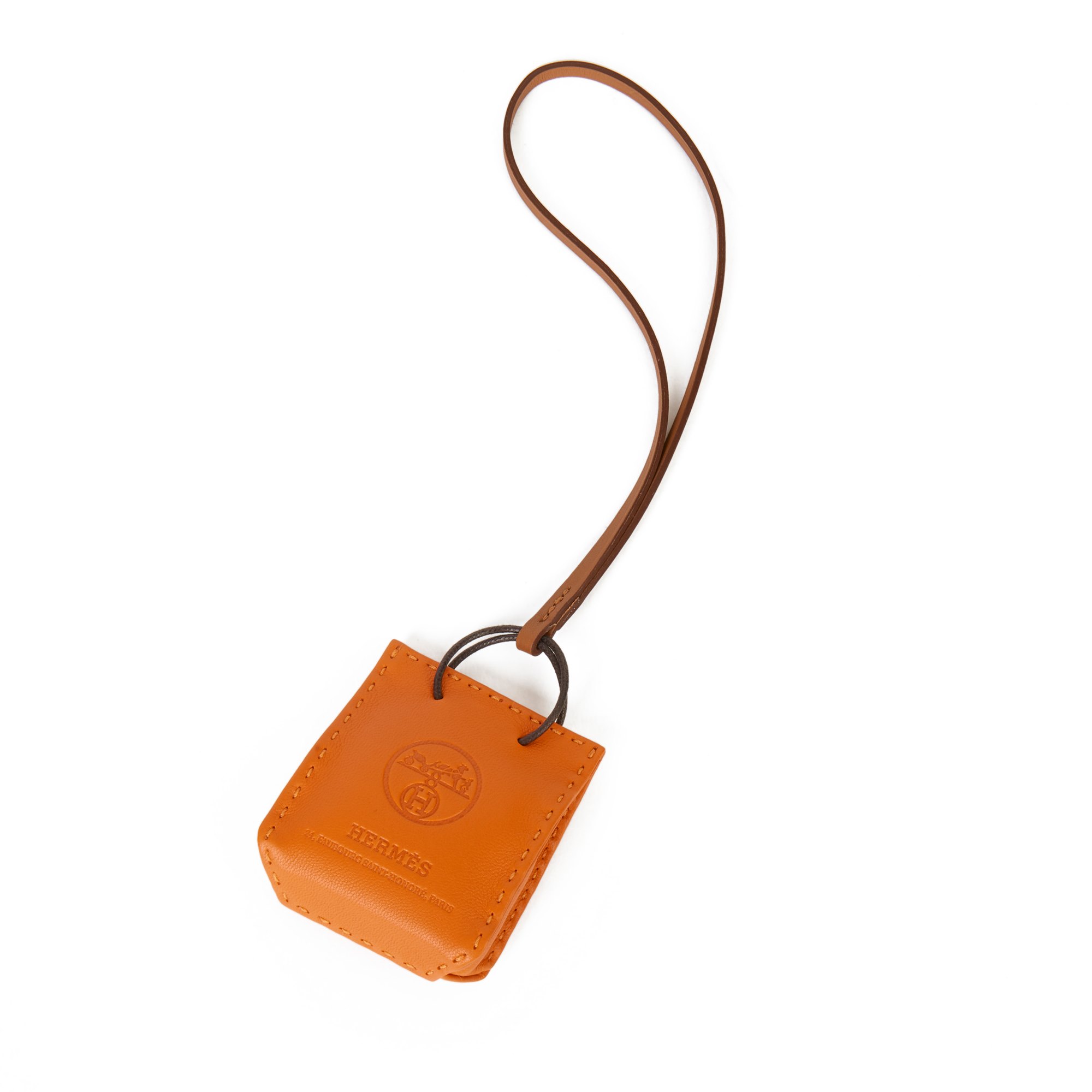 hermes shopping bag charm