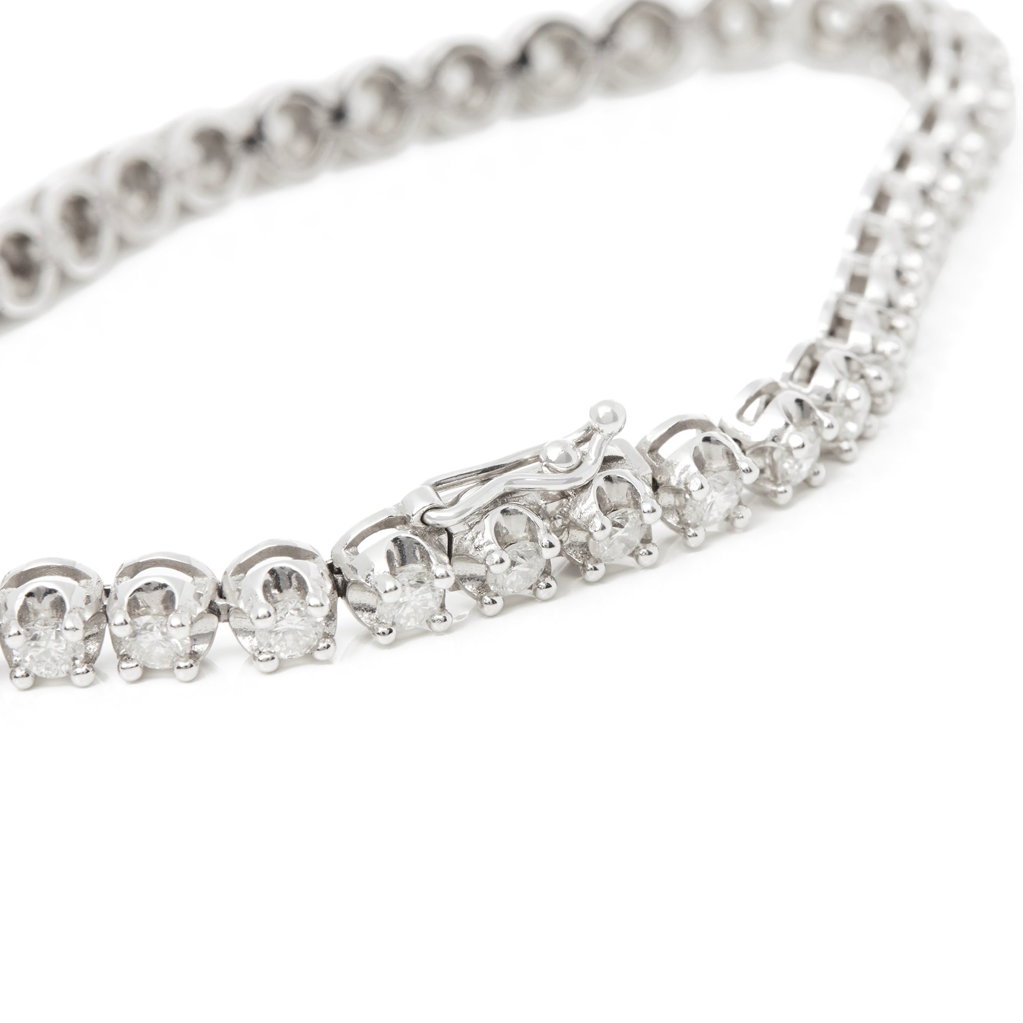 Diamond 18ct White Gold 3.28ct Diamond Line Bracelet