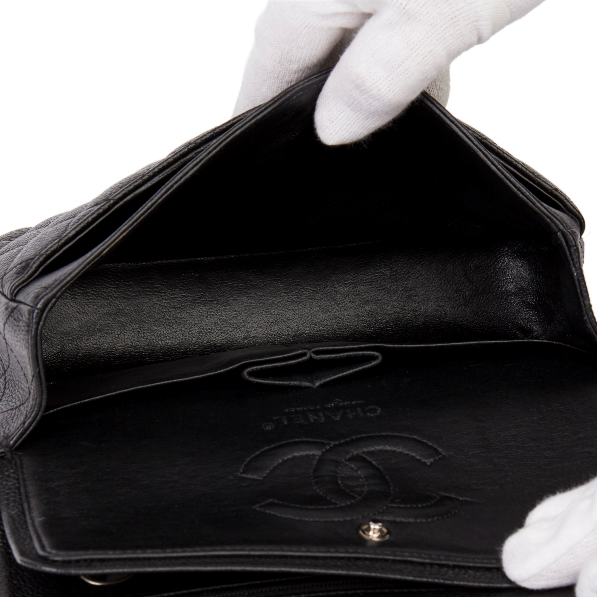 chanel classic flap black interior