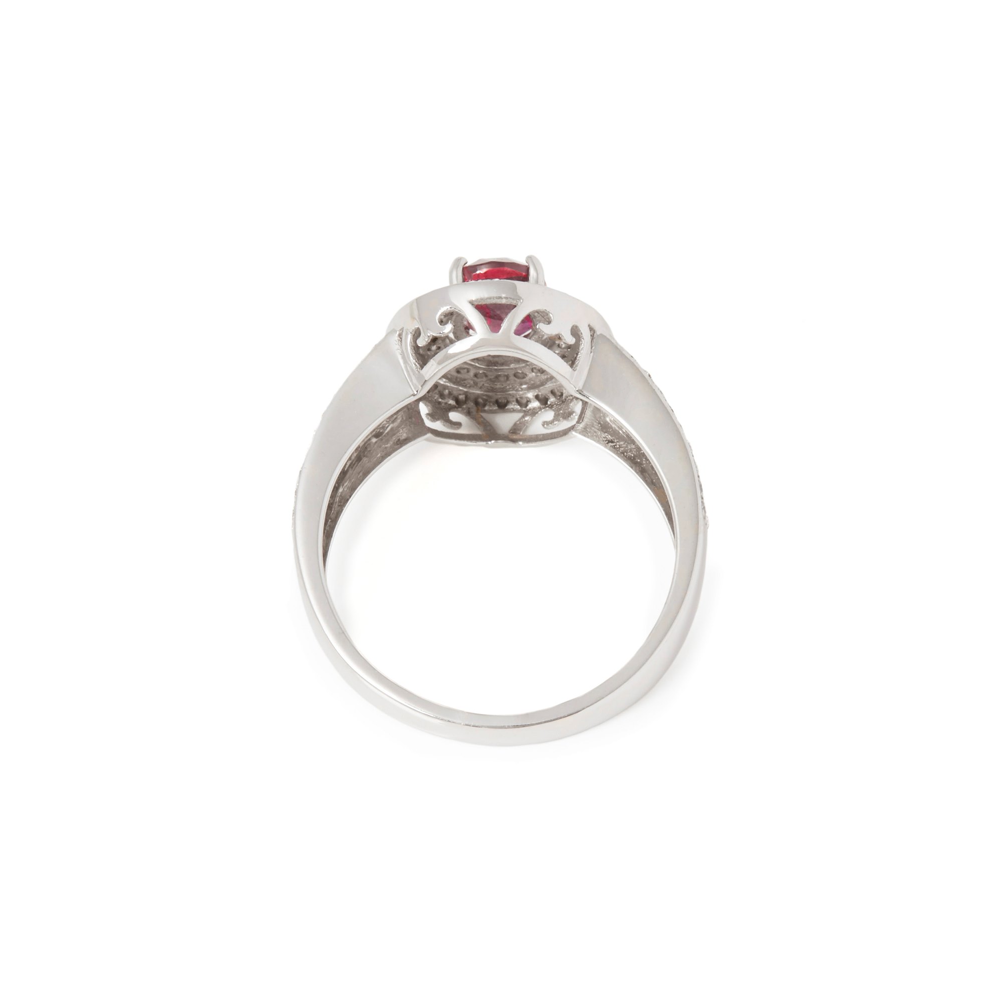 David Jerome Certified 1.09ct Untreated Burmese Oval Cut Ruby and Diamond 18ct gold Ring