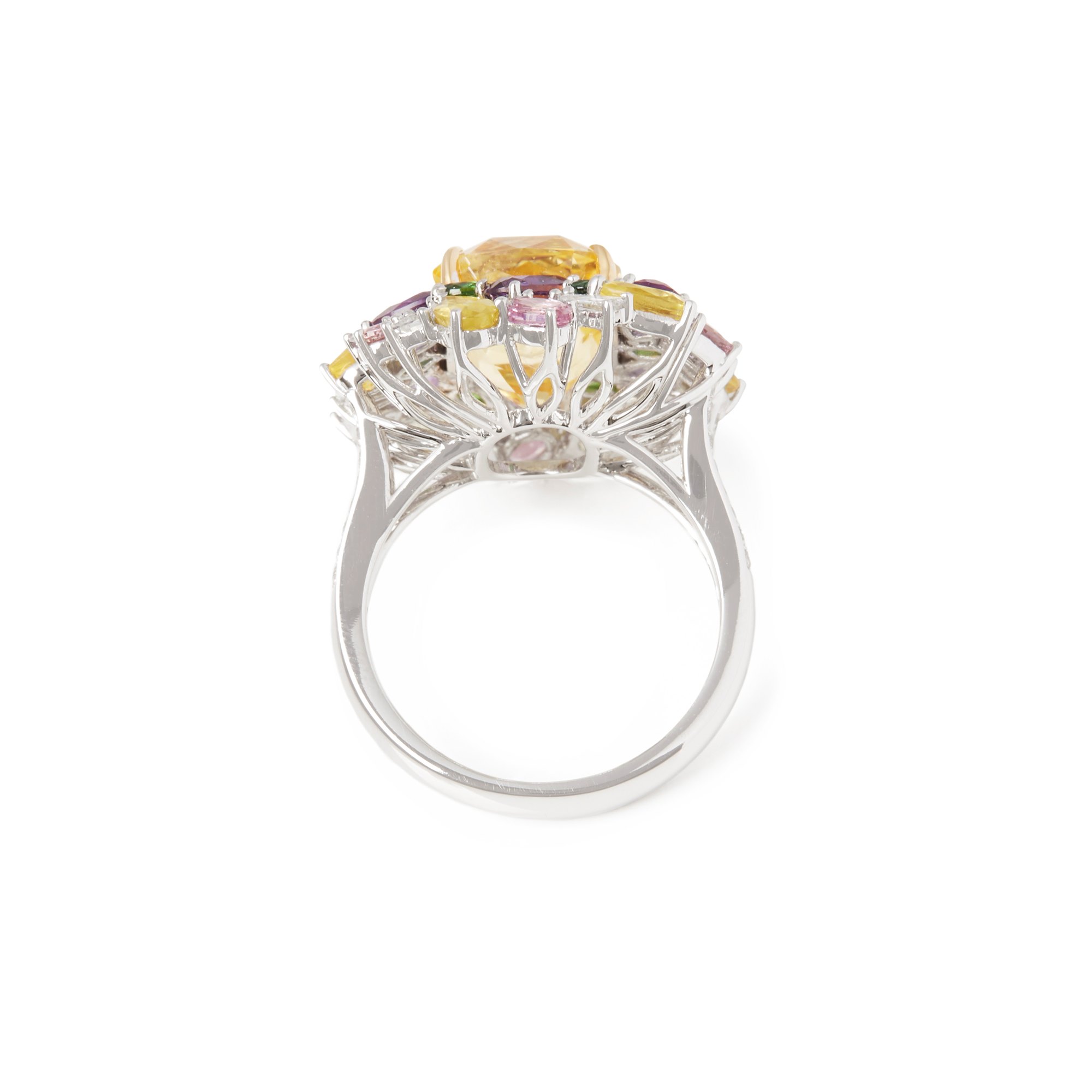 David Jerome Certified 8.26ct Unheated Yellow Sapphire and Diamond 18ct Gold Ring