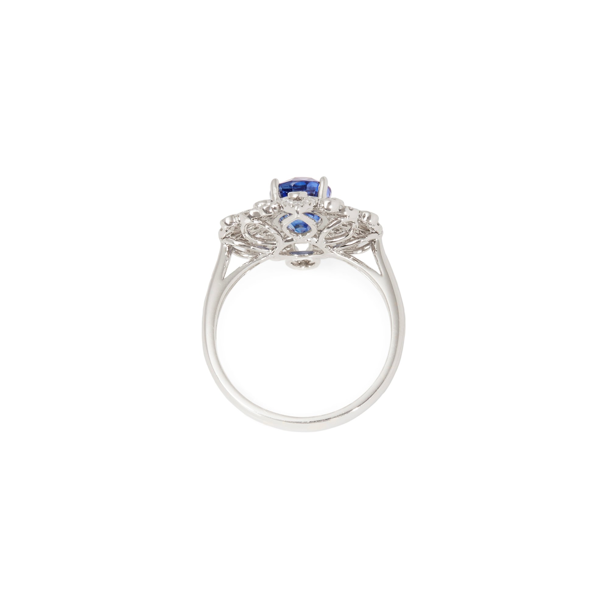 David Jerome Certified 2.2ct Sapphire and Diamond Platinum Ring
