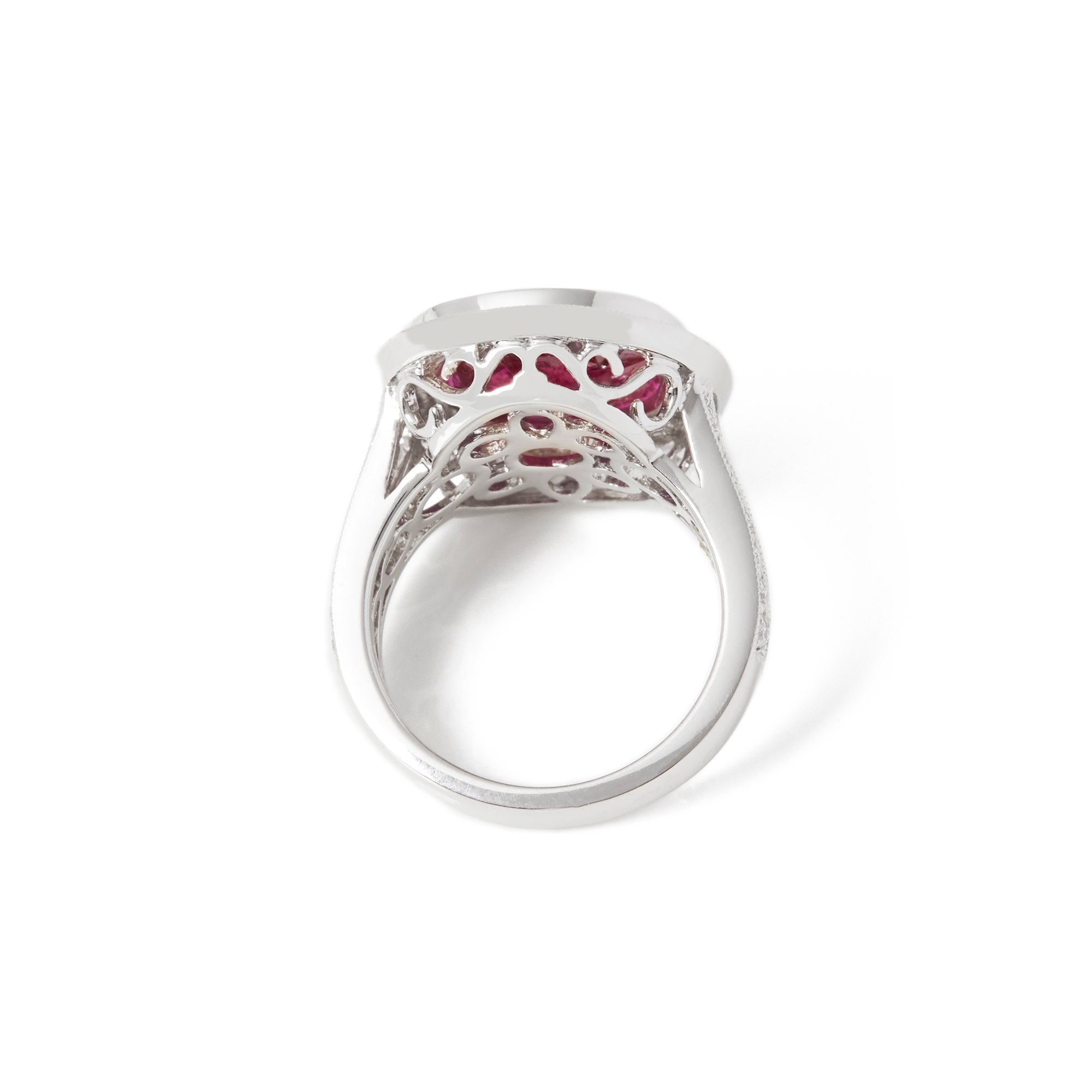 David Jerome Certified 7.1ct Oval Cut Ruby and Diamond 18ct Gold Ring